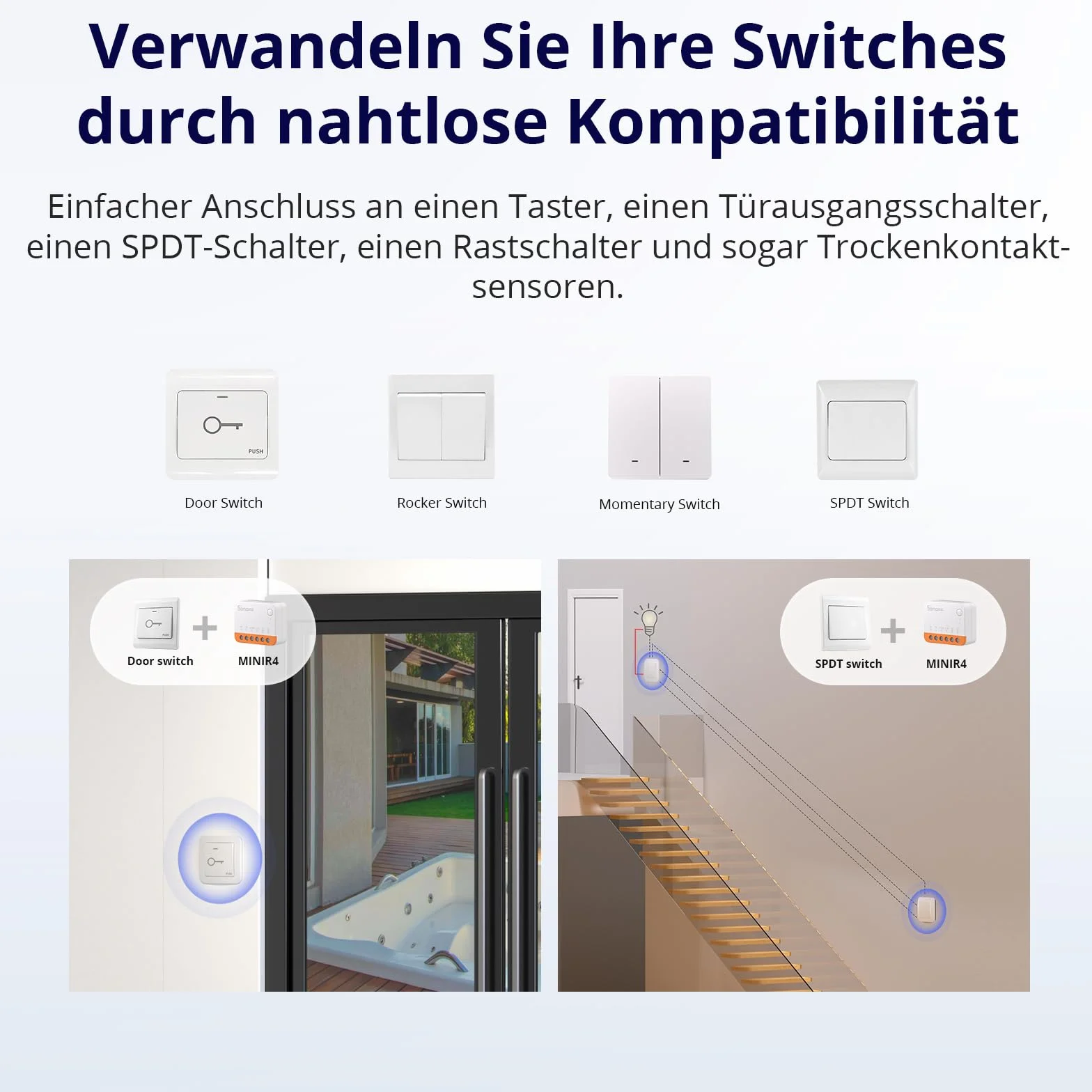 SONOFF MINIR4 10A Smart WiFi Extreme Bezprzewodowy Włącznik Światła, Uniwersalny moduł DIY do inteligentnego domu, działa z Amazon Alexa i Google Home Assistant, nie wymaga huba, 1 sztuka.