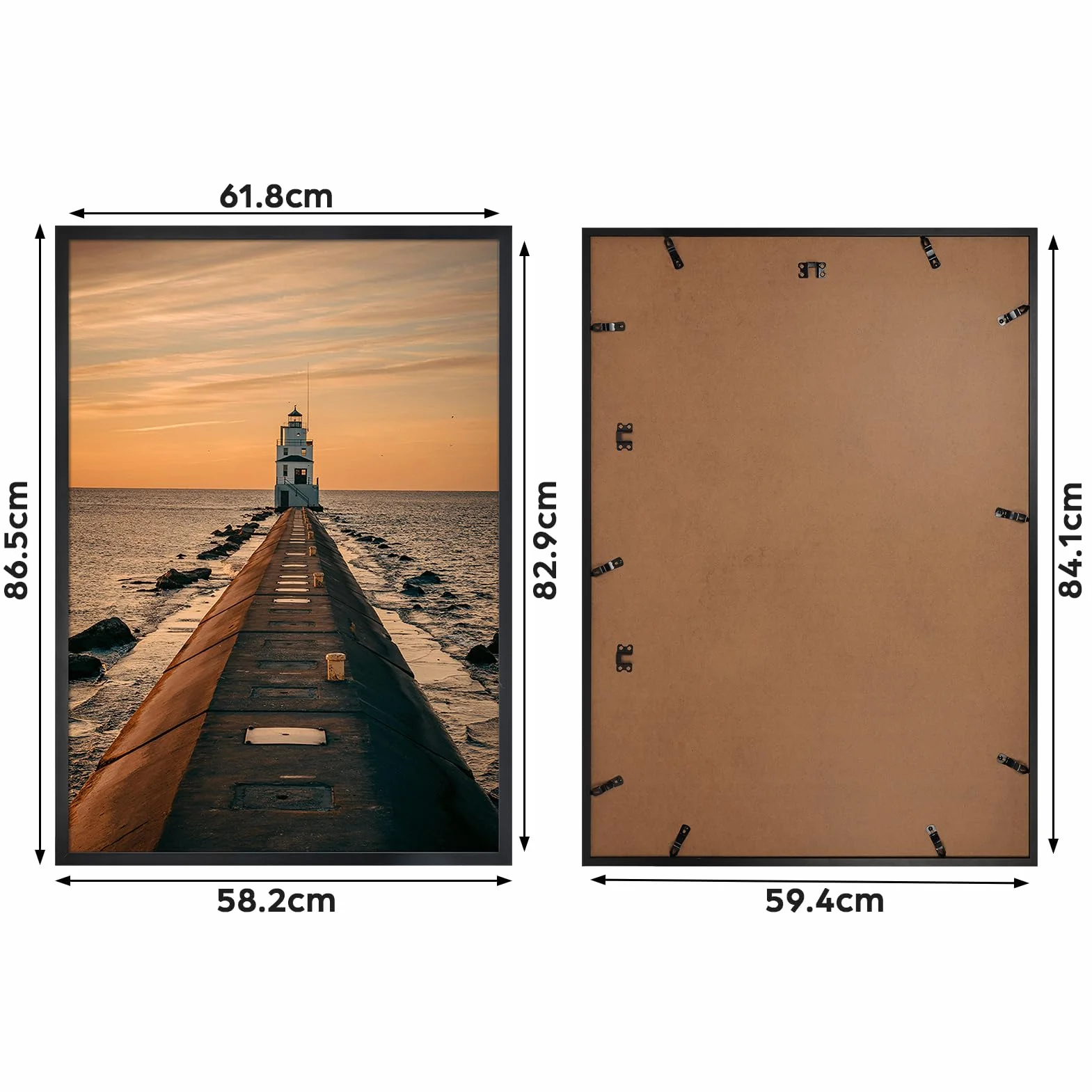 EYMPEU Czarna aluminiowa ramka A1 (59,4 x 84,1 cm) – na ścianę