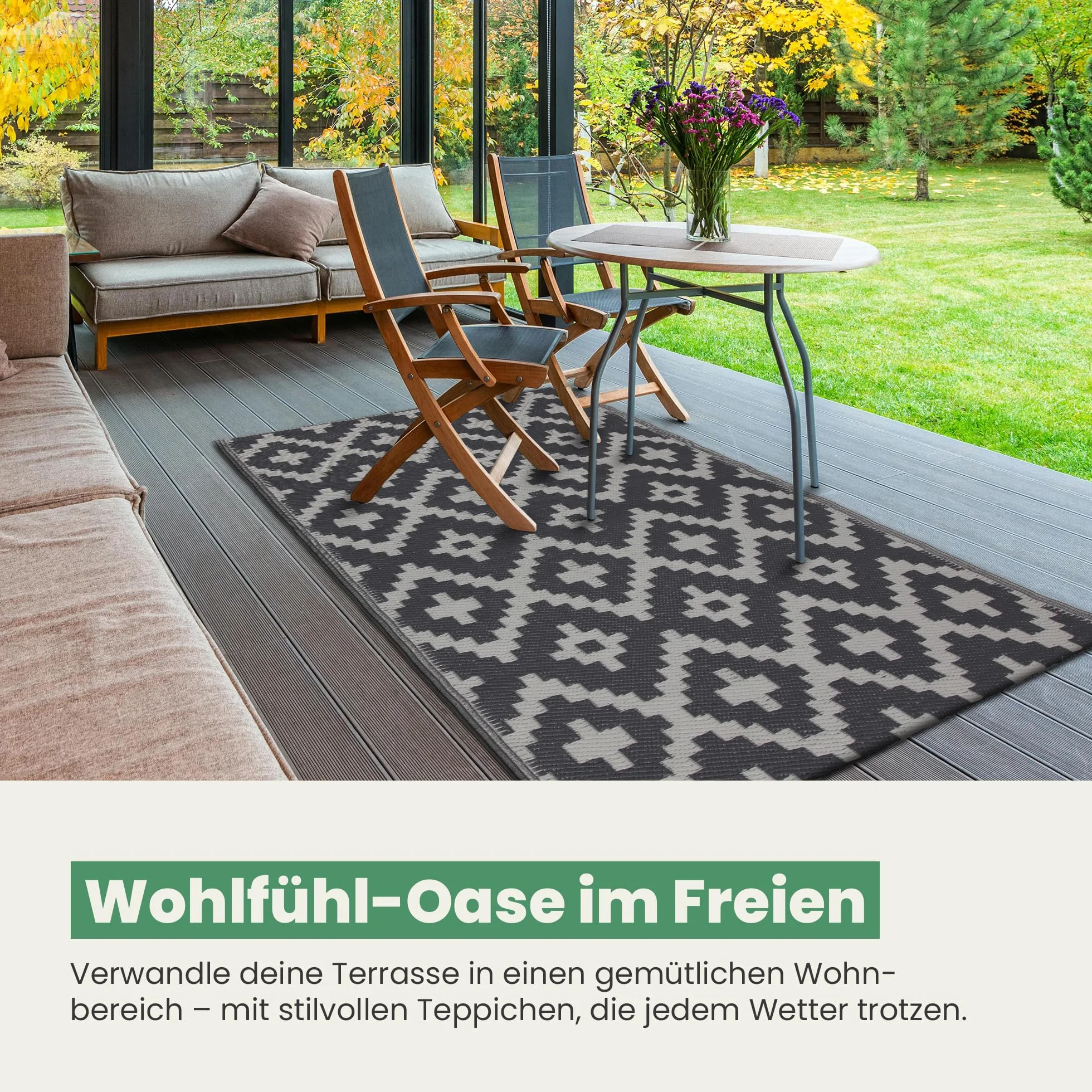 Bestlivings Dywan outdoorowy 80 x 250 cm etno odporny na UV na zewnątrz