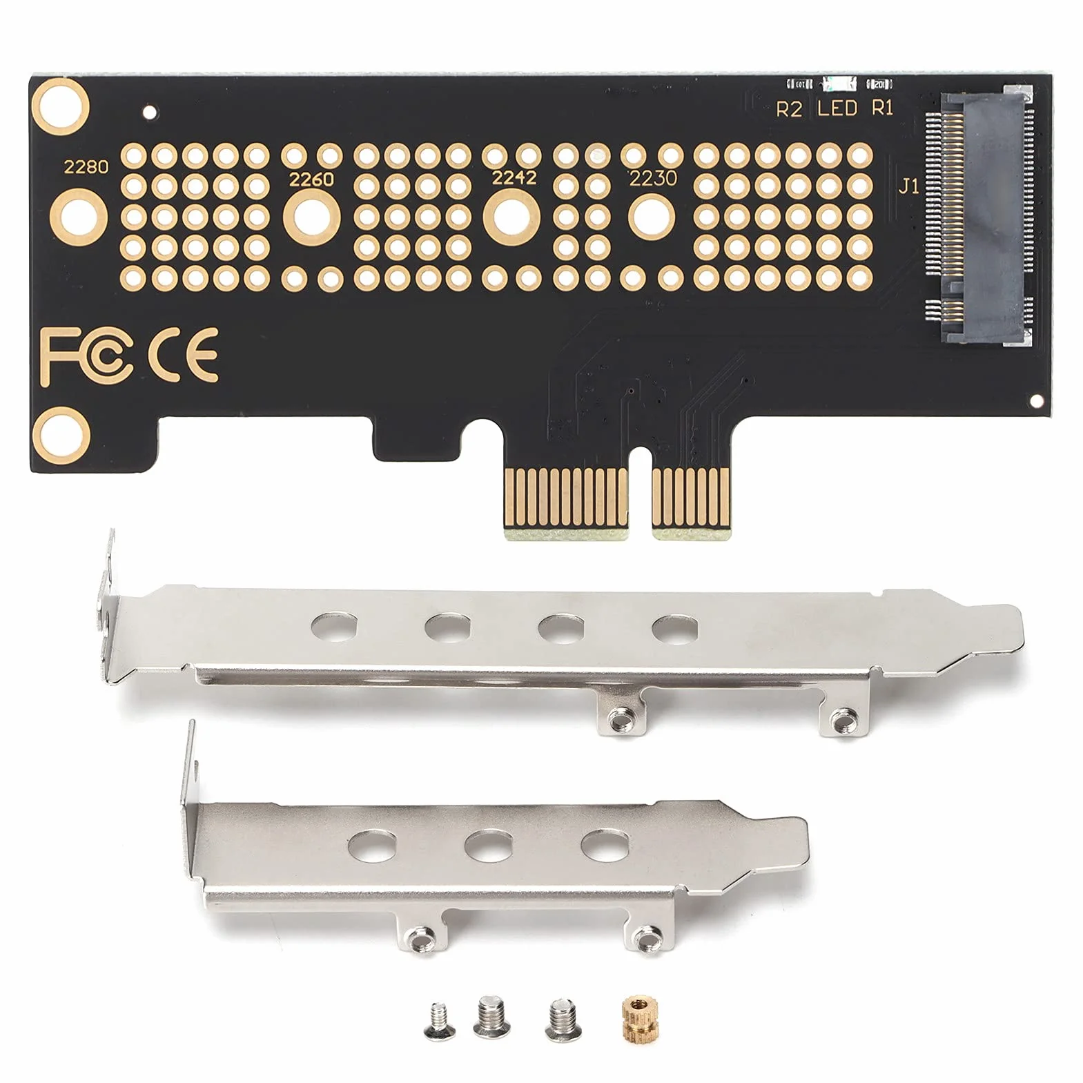 Konwerter Dysku Twardego PCIE X1/x4 na M.2 NGFF SSD Nvme, Karta Adaptera PCI Express do Dysku SSD 2230/2242/2260/2280 (PCIEx1)