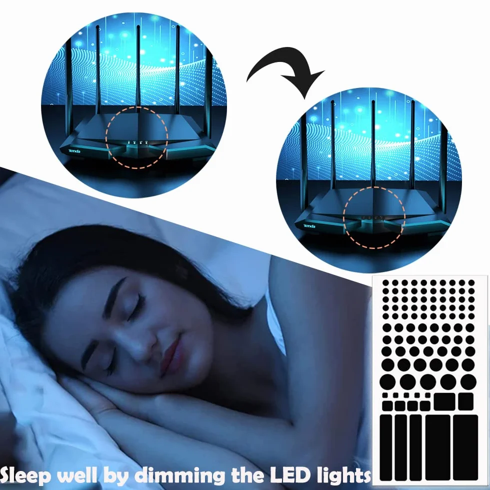LICQIC naklejek LED blokujących światło, samoprzylepna, folia przyciemniająca LED, naklejki na urządzenia elektroniczne, urządzenia gospodarstwa domowego