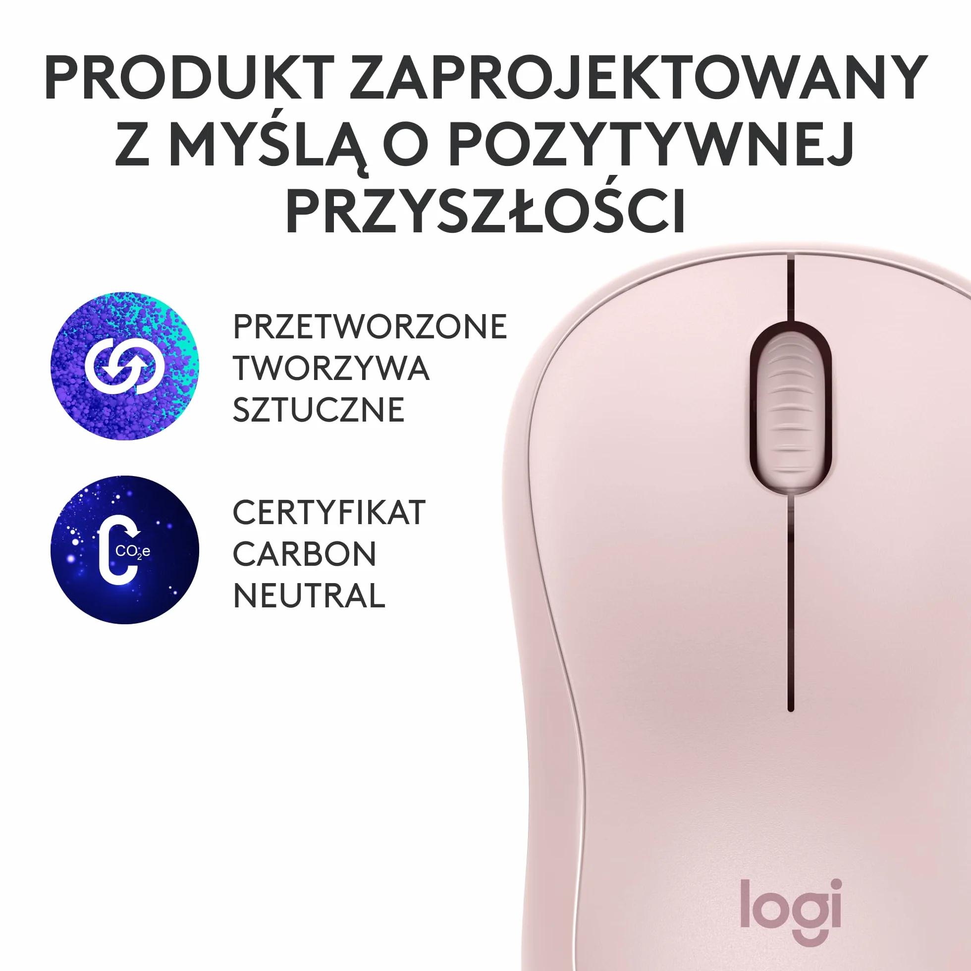 Logitech M240 Silent Bluetooth mysz, bezprzewodowa, kompaktowa, przenośna, śledzenie ruchów, bateria na 18 miesięcy, Windows, macOS, ChromeOS, zgodność z PC, Mac, laptop, tablet - Róża