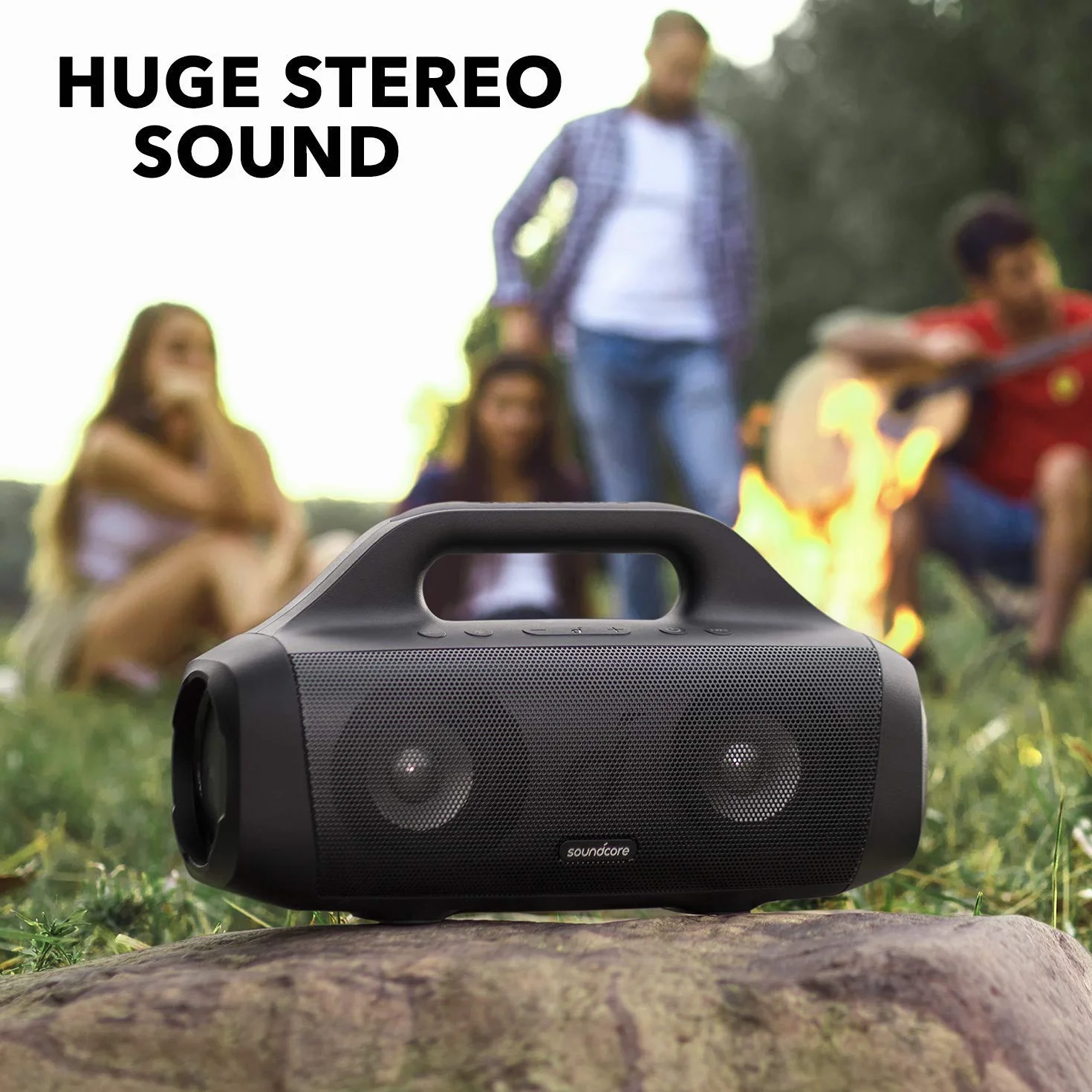 Soundcore Motion Boom głośnik Bluetooth(odnowiona) od Anker z tytanowymi przetwornikami, technologią BassUp, wodoodpornością IPX7, 24-godzinnym akumulatorem, idealny na zewnątrz, do ogrodu i na plażę