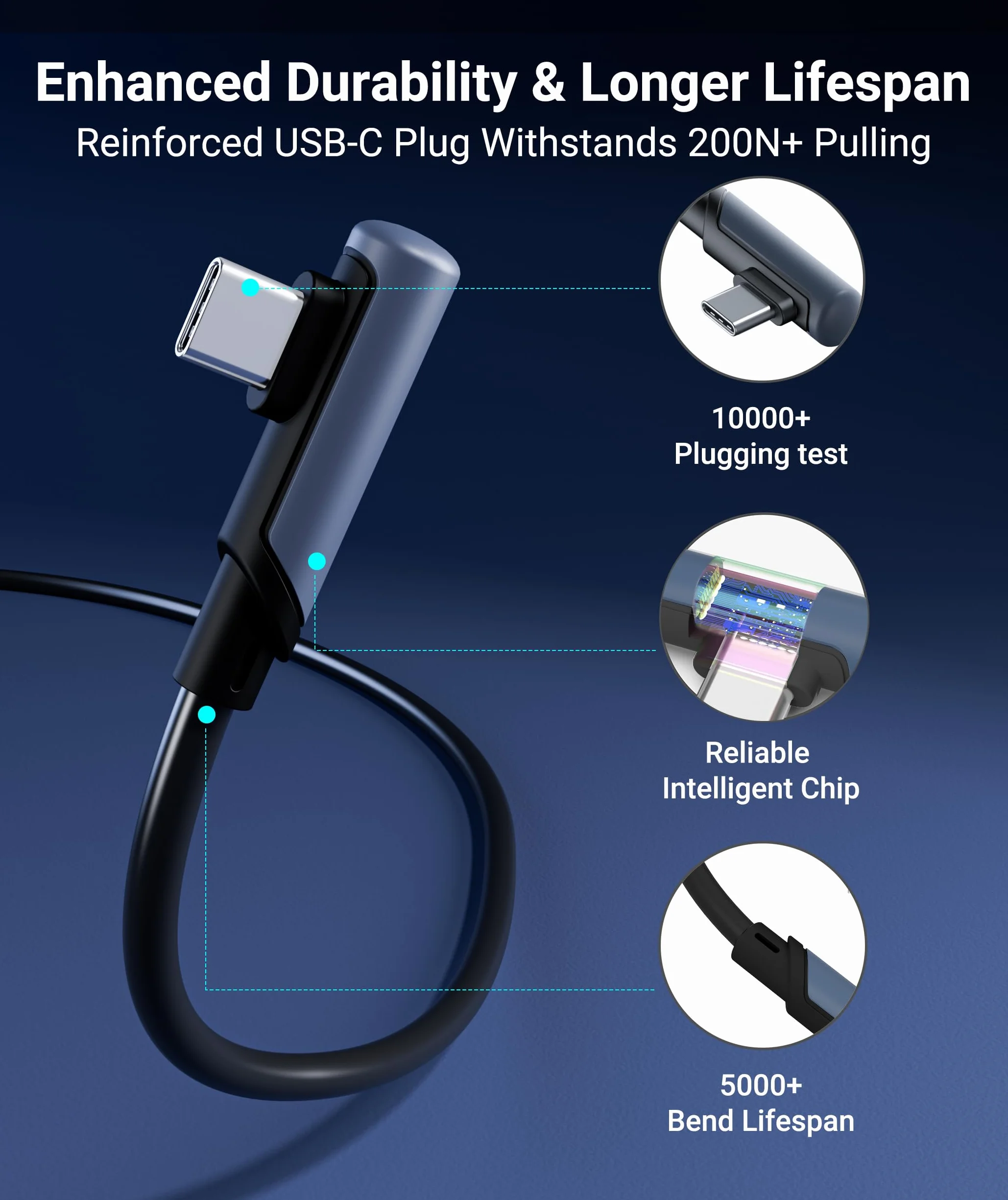 Syntech Kabel łączący, 6 m, kompatybilny z Oculus/Meta Quest 3/Meta Quest 3S, Quest2/Pro/Pico 4/Ultra akcesoria i PC/SteamVR, szybki transfer danych PC, kabel USB 3.0 na USB C do zestawu słuchawkowego