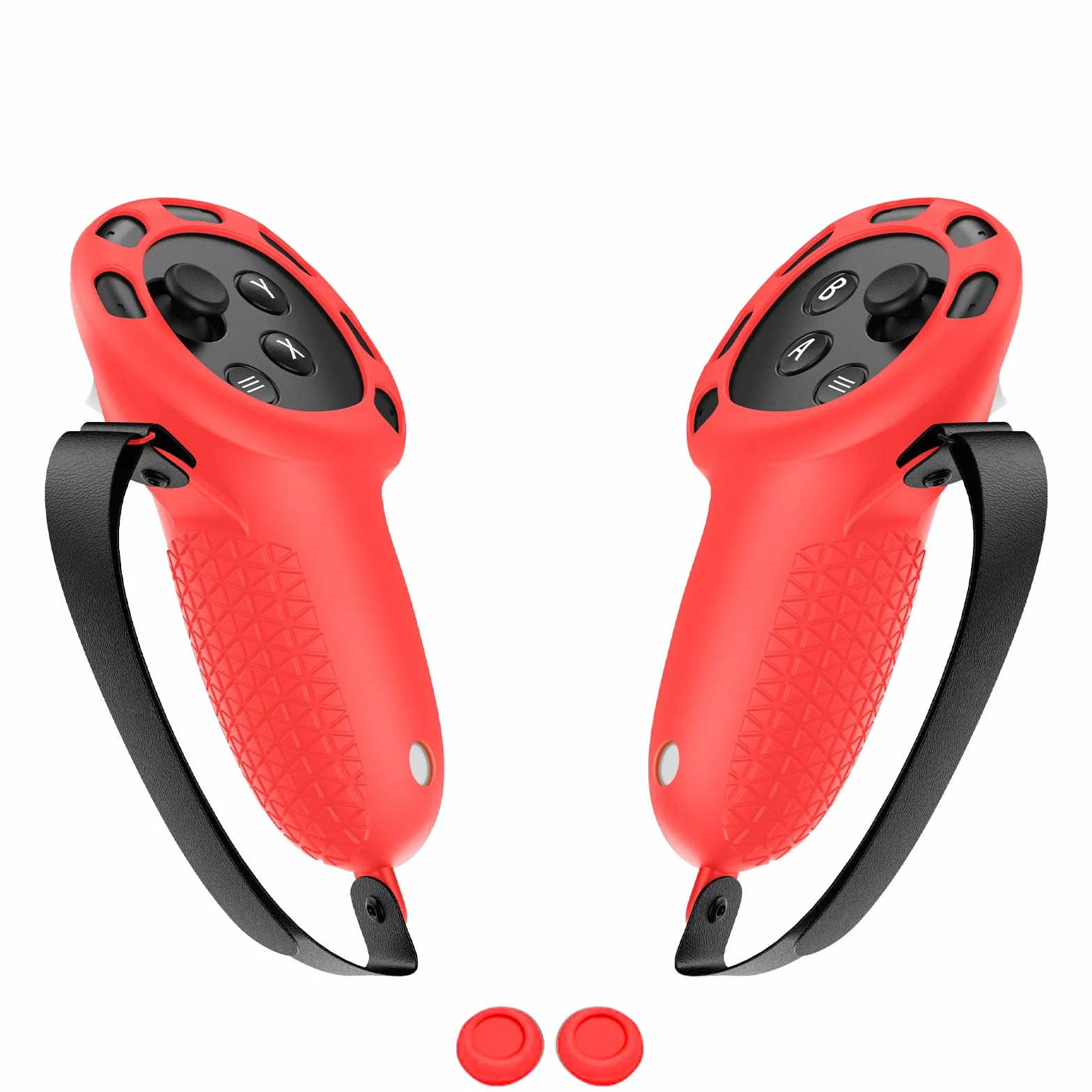 6 szt. Zestaw etui ochronnych Osłona powłoki Osłona uchwytu kontrolera Osłona twarzy Osłona obiektywu Osłony joysticka dla Oculus/Meta Quest 3 (czerwone)