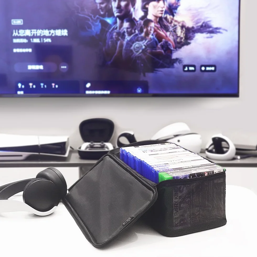 Sisma Torba do Przechowywania Gier Wideo Kompatybilna z Xbox PS5 PS4, Pasuje do 23-27 Dysków, Organizer Gier, Przenośna Torba Podróżna