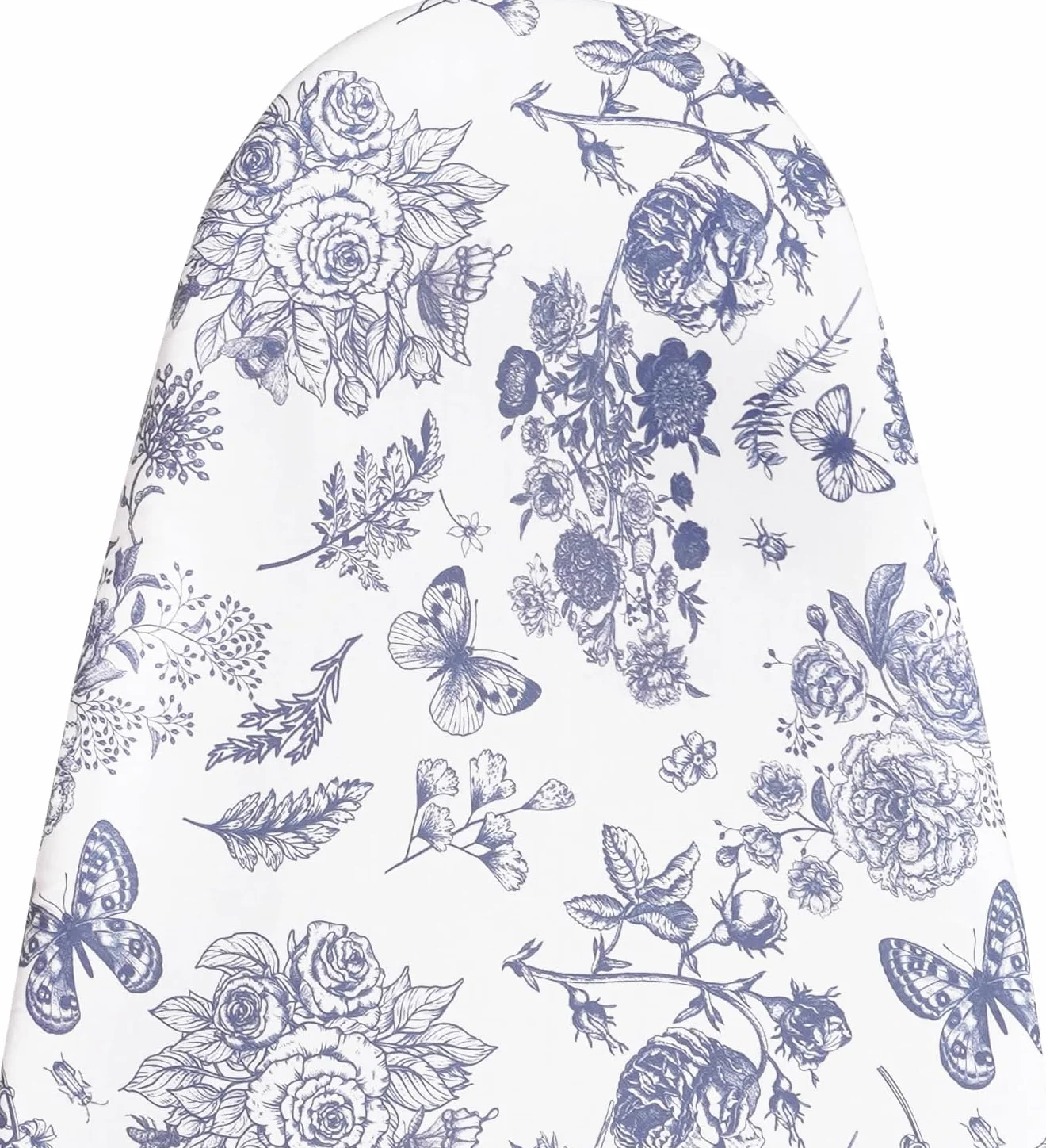 Duży pokrowiec na deskę do prasowania 160 x 60 cm, szeroki pokrowiec na deskę do prasowania z filcową wyściółką o grubości 6 mm, sznurkiem, zapięciem na rzepy, nadrukiem kwiatowym i motyla