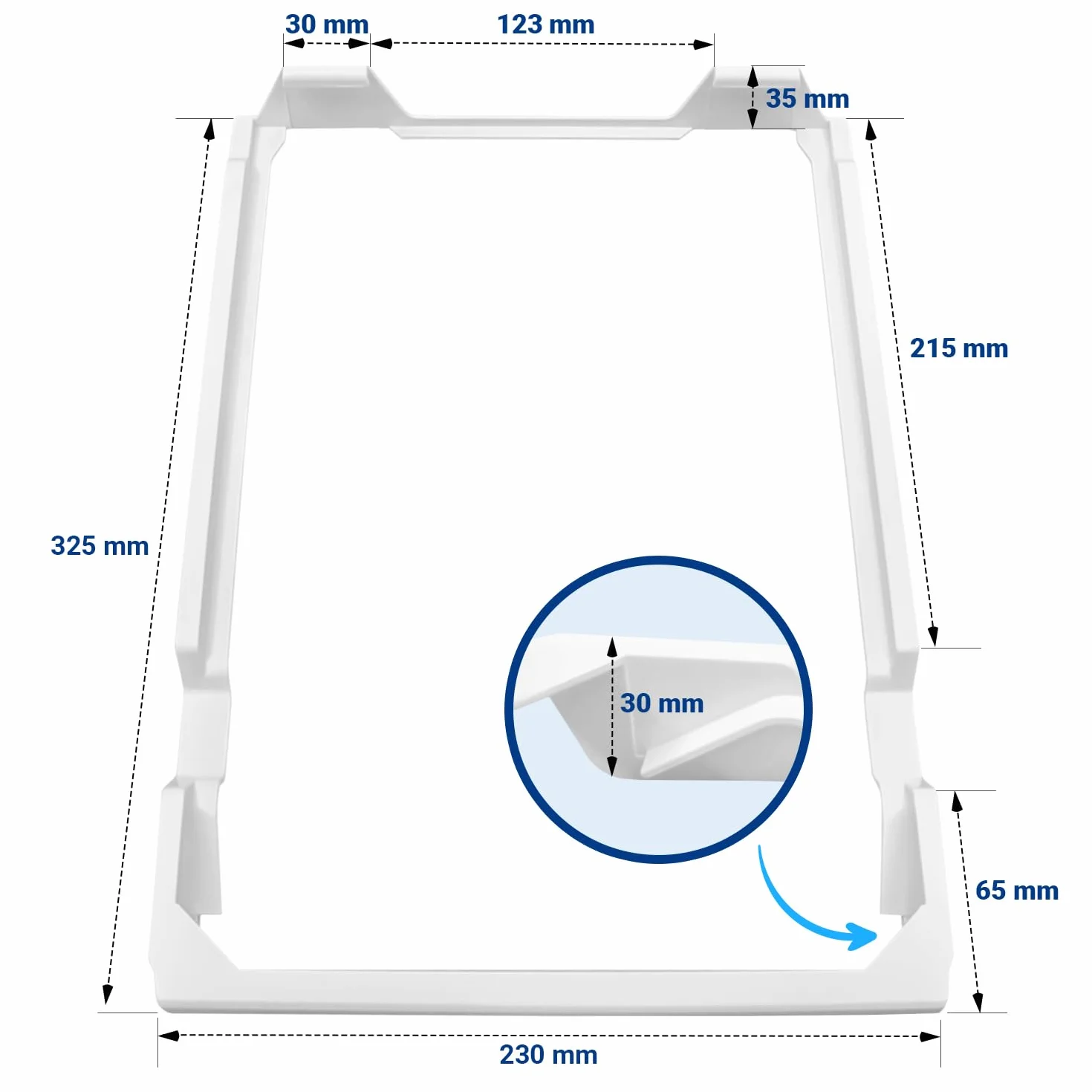 VIOKS Ramka mocująca zamiennik do Bosch 00640496 325 x 230 x 35 mm do lodówki