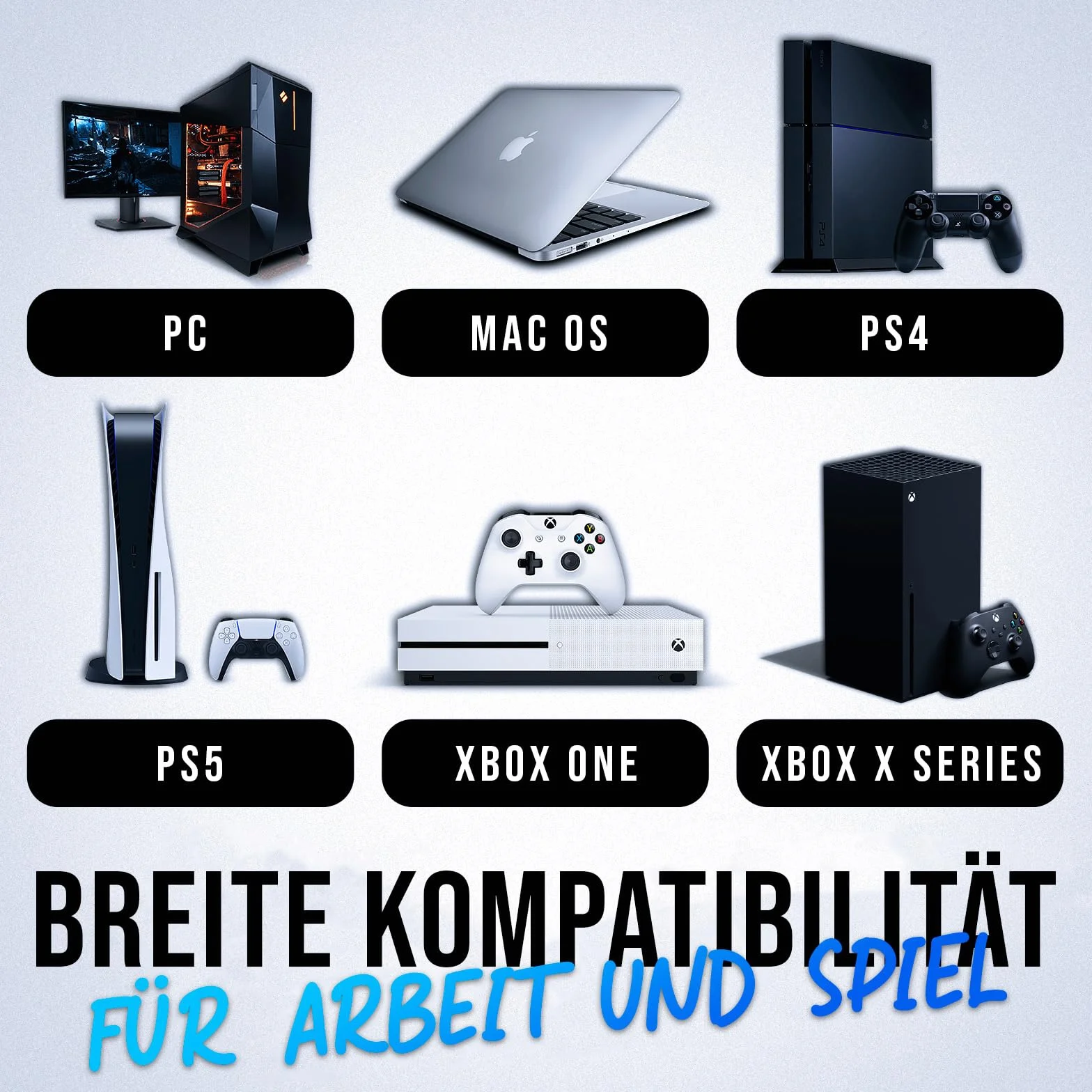 KLIM Chroma klawiatura gamingowa QWERTZ DEUTSCH z kablem USB + nowa wersja 2022 + trwała, wodoszczelna, ciche klawisze + klawiatura gamingowa RGB do PC Mac, Xbox One X, PS4, PS5 + czarna