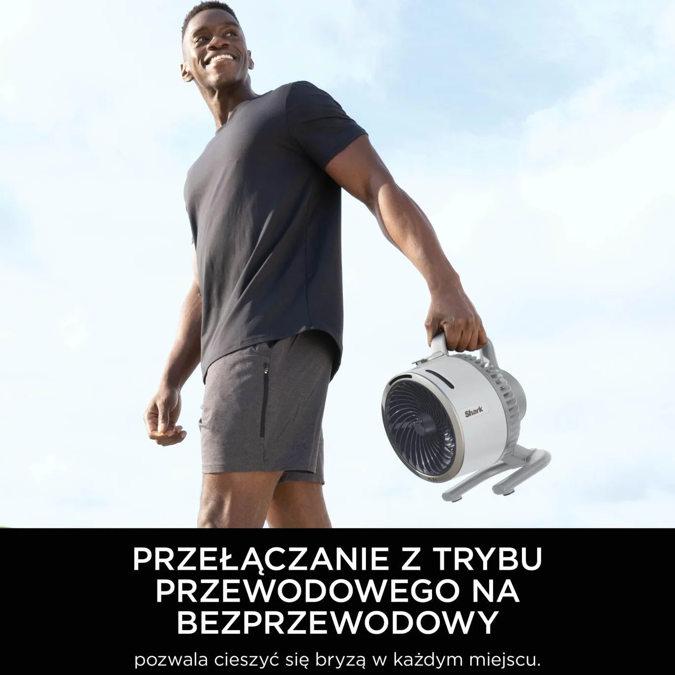 Shark FlexBreeze HydroGo – mocny wentylator przenośny z mgiełką, wewnątrz i na zewnątrz, cichy i trwały, przewodowy i bezprzewodowy, kompaktowy i lekki, 5 poziomów prędkości, Gołąb FA050EUDV