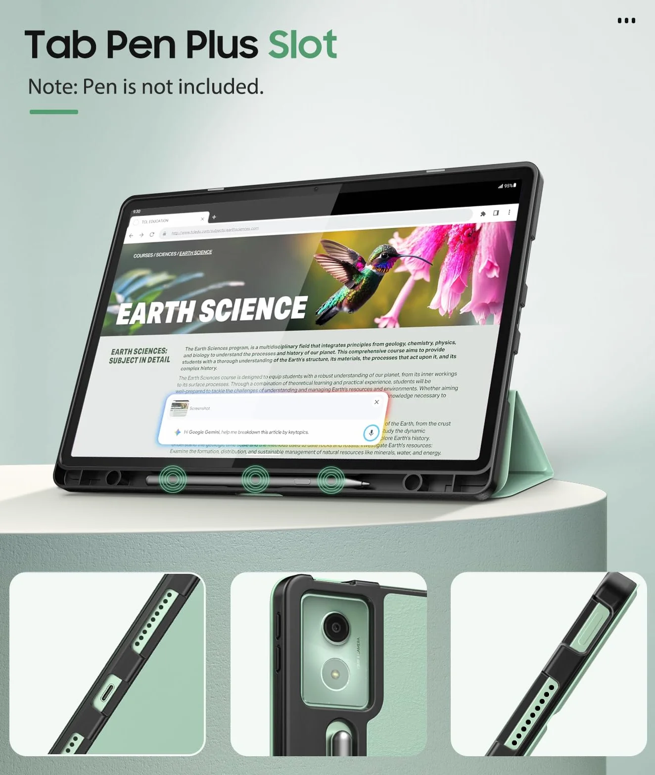 MoKo Case for Lenovo Idea Tab Pro 12.7 Inch 2025 with Stylus Holder, Ultra-Thin Smart Trifold Stand Case with Auto Sleep/Wake, Slim PU Leather Protective for Lenovo Idea Tab/Xiaoxin Pro, Seafoam Green