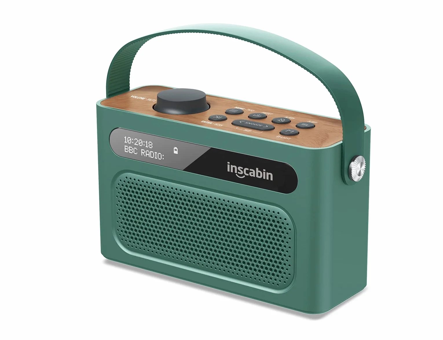 M60 Przenośne radio cyfrowe DAB/DAB+ FM/przenośny głośnik bezprzewodowy z Bluetooth / dźwiękiem stereo, dwoma głośnikami, podwójnym budzikiem, akumulatorem, piękny design, zielony