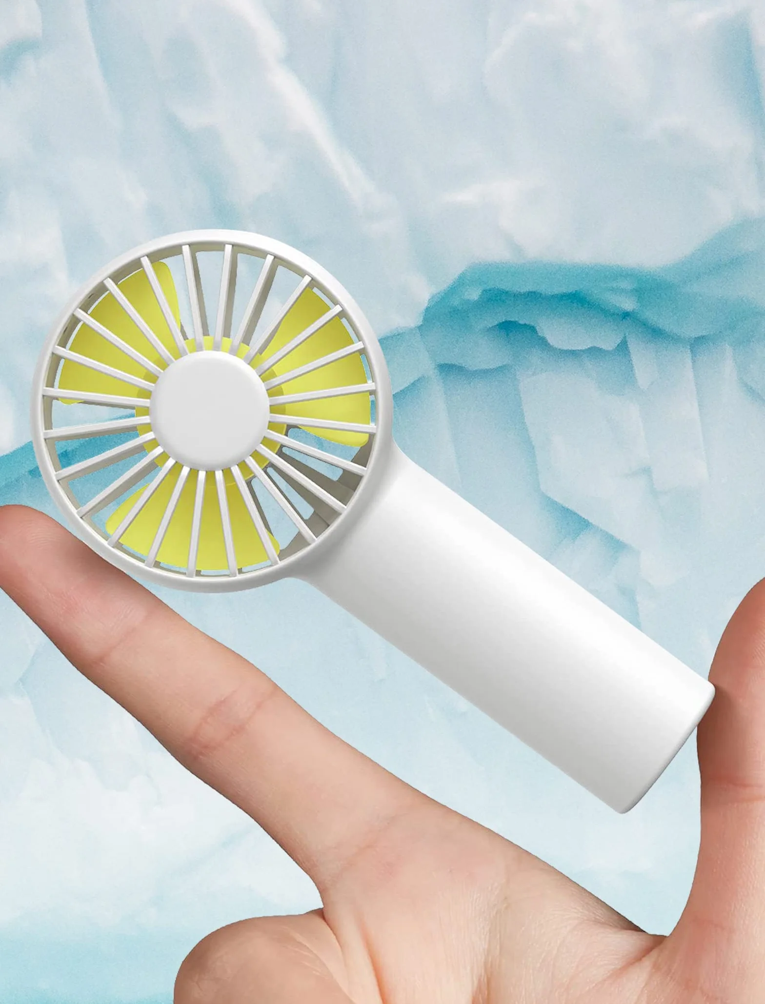 JISULIFE Mini wentylator ręczny na baterie z baterią 2000 mAh lub osobistym mini wentylatorem zasilanym przez USB, 3 prędkości, zwiększony przepływ powietrza, cichy wentylator kieszonkowy do domu, na