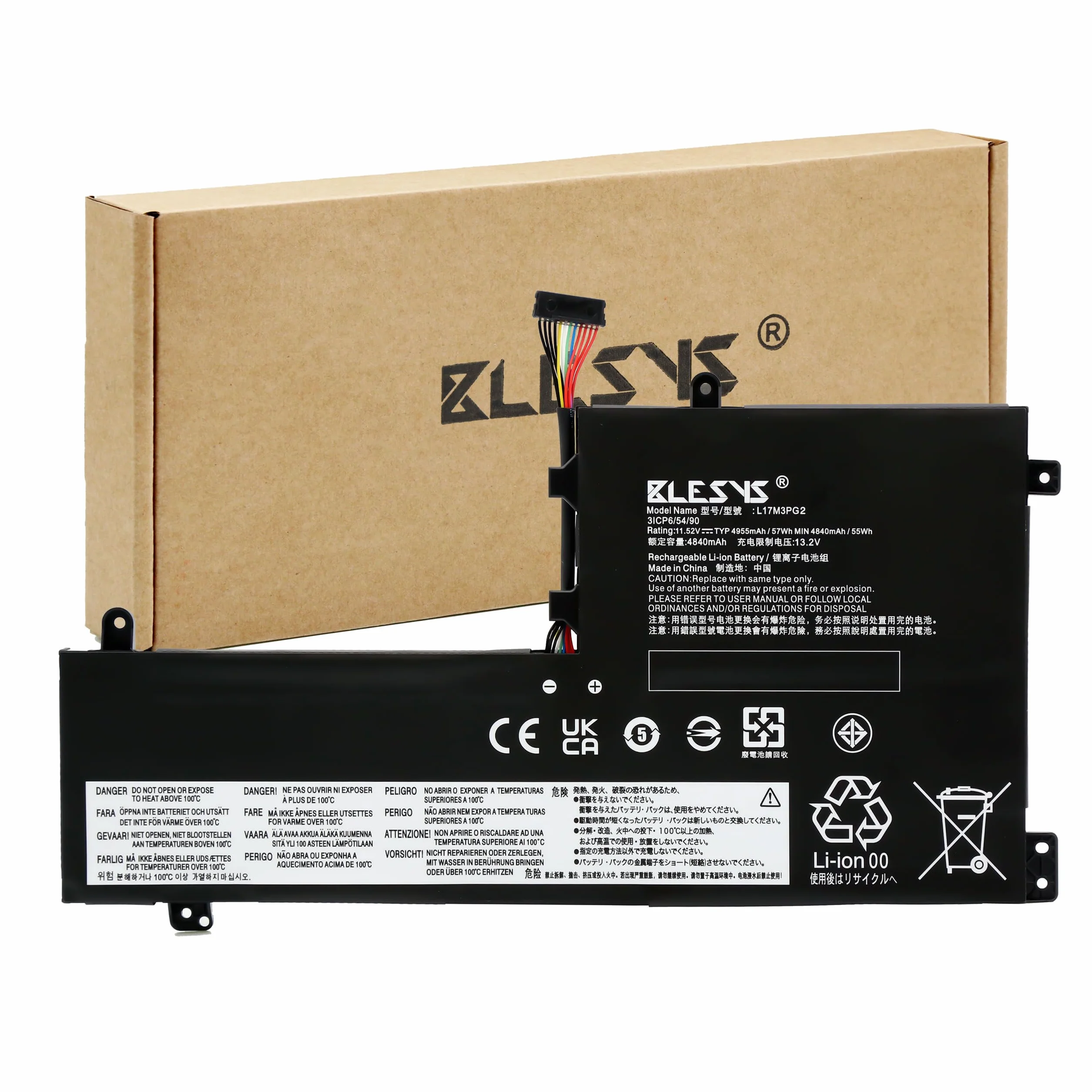 BLESYS L17M3PG2 L17C3PG2 Bateria do Lenovo Legion Y530 Y540 Y530-15ICH Y540-17IRH Y730 Y740-15ICH Y740-15ICHg Y7000P-1060 Y7000 Y7000 000P (2018 i 2019 Model 11,52 V/57 Wh