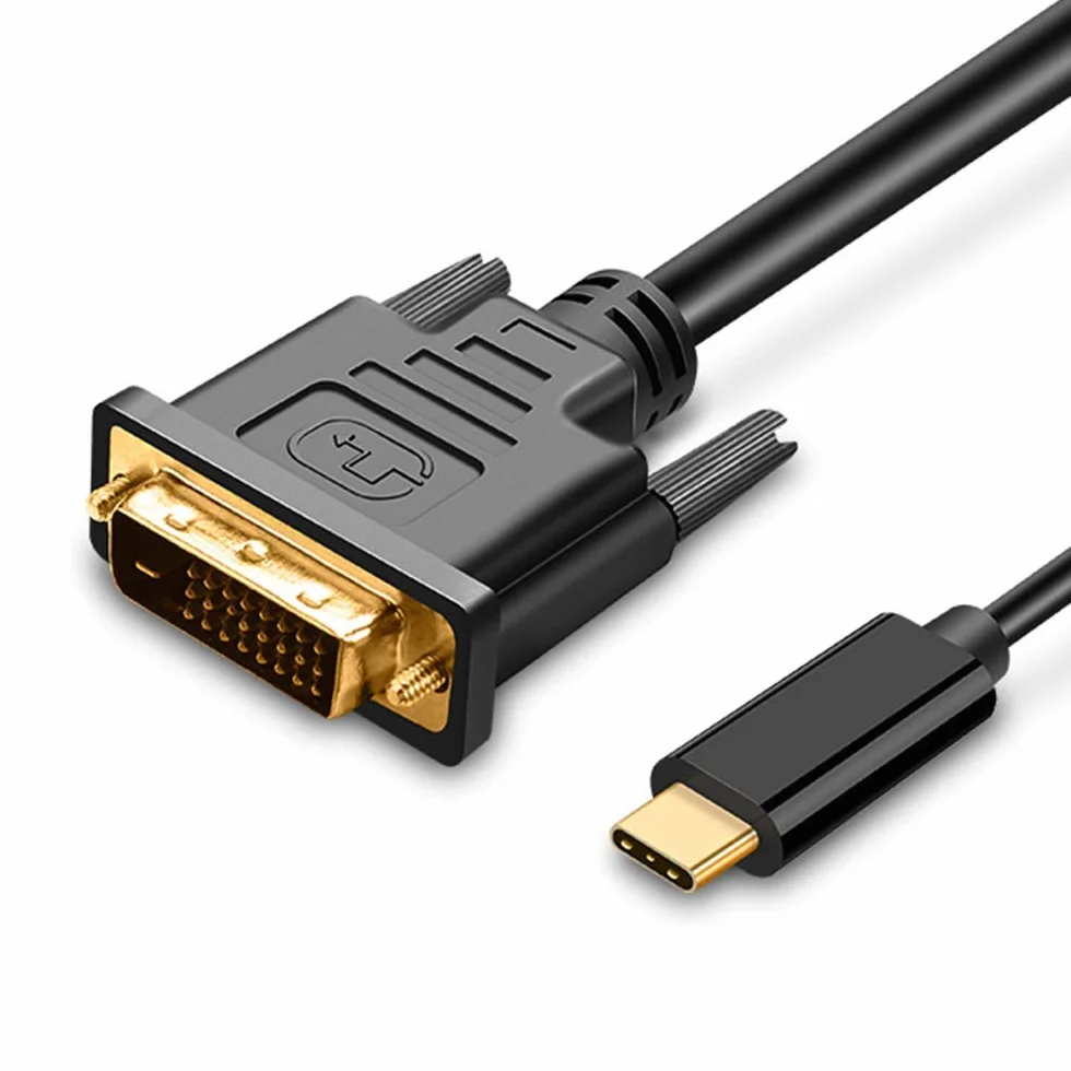 UPGROW Kabel USB-C na DVI – kabel Thunderbolt do DVI 4K przy 30 Hz, USB typu C na DVI żeński, obsługa MacBooka Pro 2017-2020, Surface Book 2, Dell XPS 13, Galaxy S10