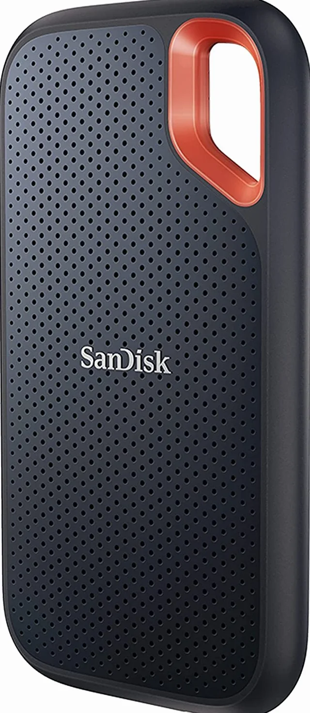 SanDisk Extreme Portable SSD 500 GB (tragbare NVMe SSD, USB-C, bis zu 1.050 MB/s Lesegeschwindigkeit und 1.000 MB/s Schreibgeschwindigkeit, wasser- und staubbeständig)