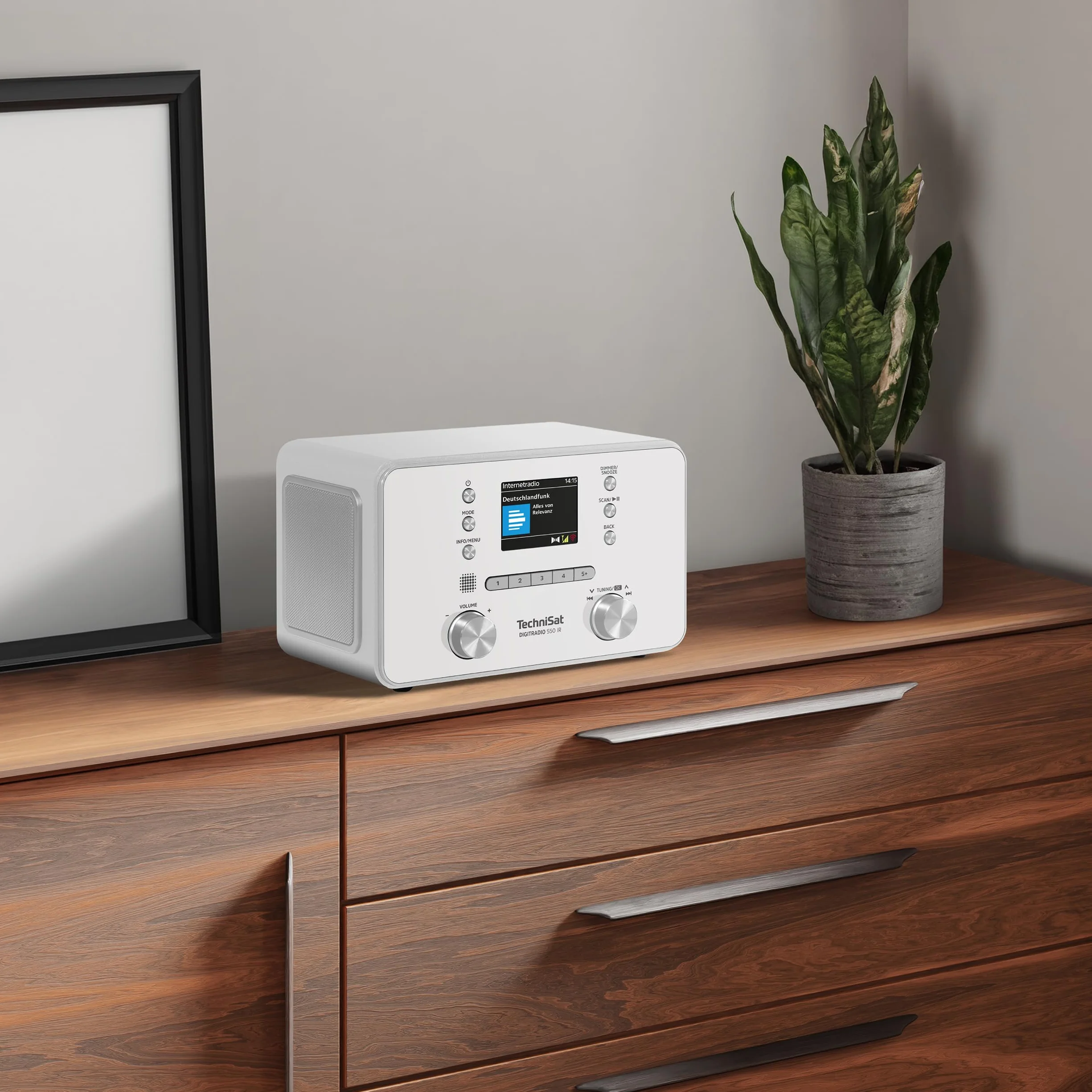 TechniSat DIGITRADIO 550 IR - Stereo radio internetowe (DAB+, UKW, WLAN, Bluetooth, sterowanie aplikacją, budzik) biały