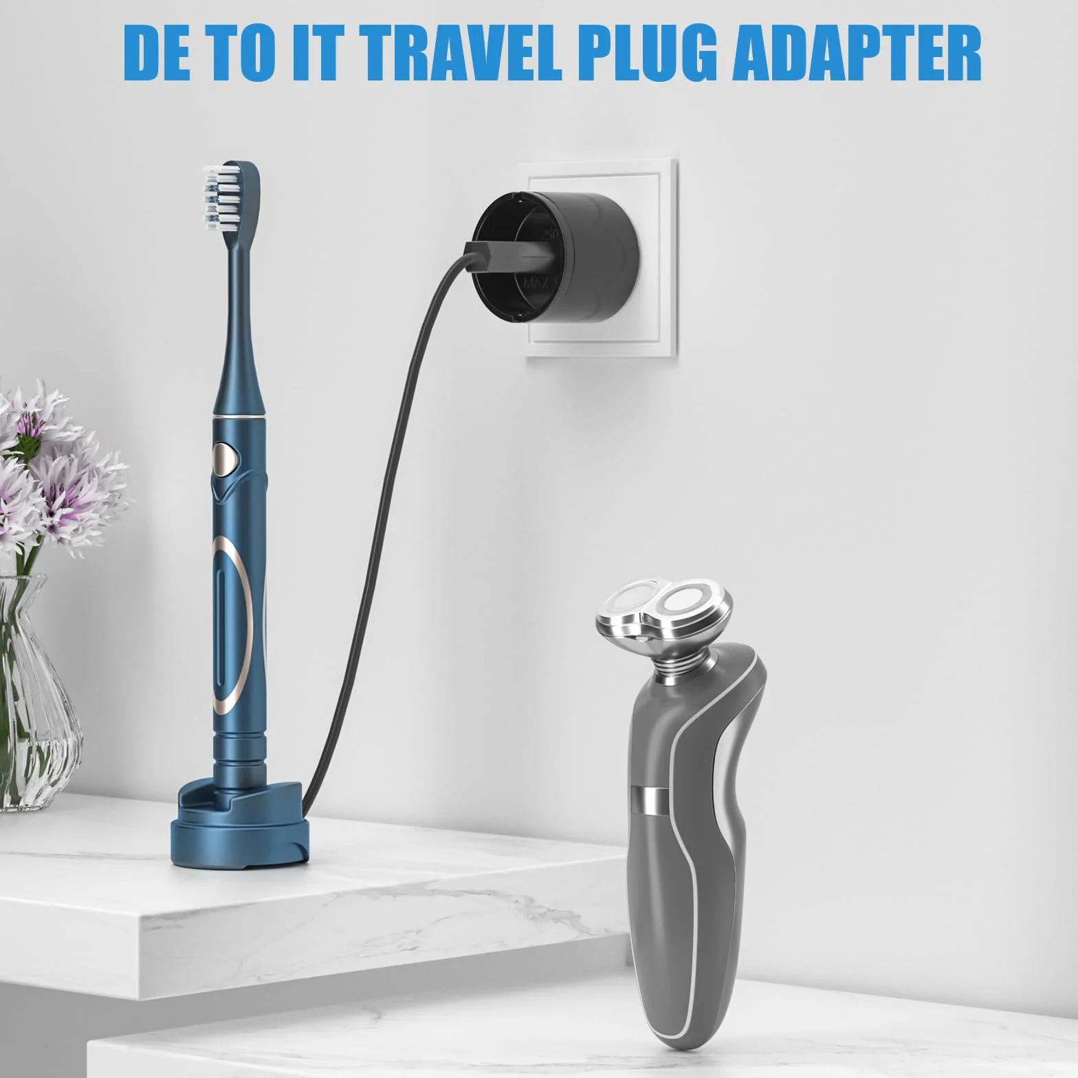 Adapter podróżny, 3-pak Adapter wtyczki podróżnej z DE na IT 2-pinowa wtyczka europejska do 3-pinowej wtyczki włoskiej typu L Adapter Schuko z UE do Włoch Chile Czarny