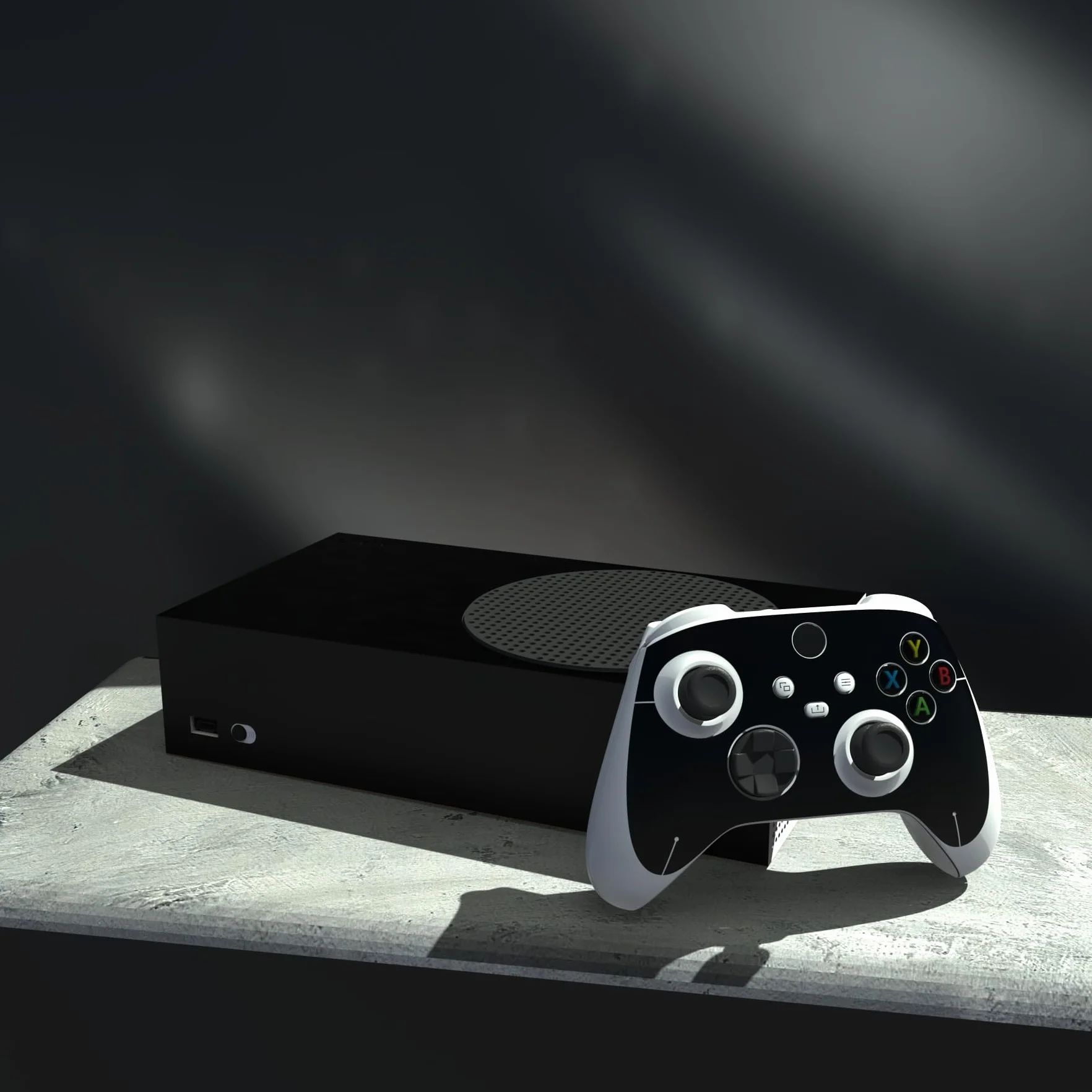 PlayVital Sticker Skins Kalkomania do Xbox Series S Naklejka Skóry,Pełny Zestaw Ochronne Naklejki Winylowa do Xbox Series S Kontroler&Konsola-Czarny