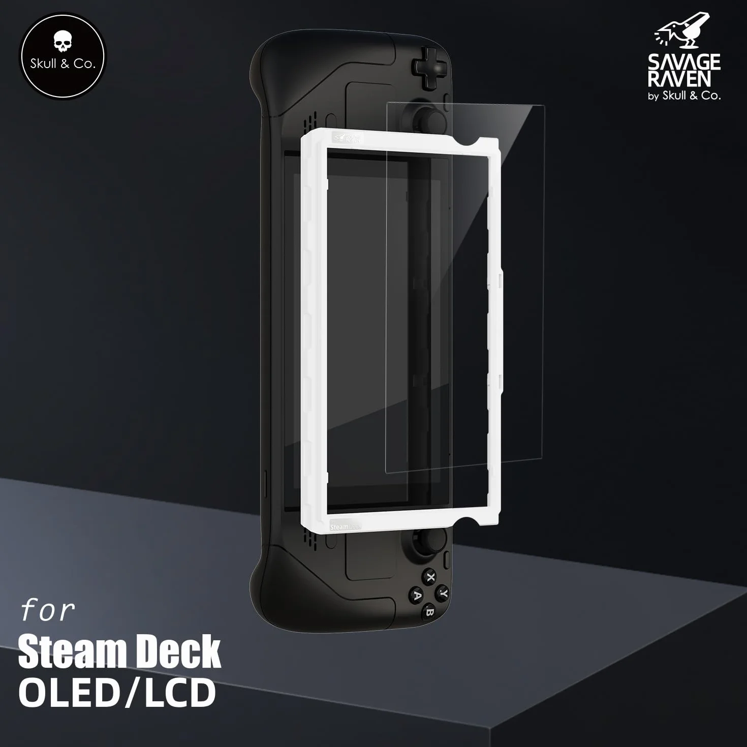 Skull & Co. High Transparency High Sensitivity Tempered Glass Screen Protector for Steam Deck LCD/OLED (2 sztuki) z zestawem montażowym pozycjonera - HD Clarity