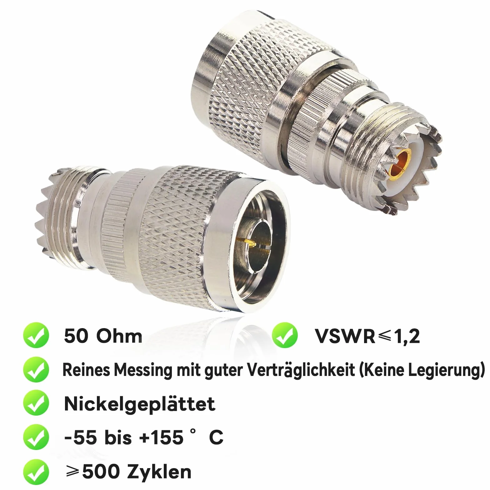 RF Coaxial Adapter UHF Female to N Male Adapter UHF to N Coaxial Male 2 sztuki SO239 to N Adapter Amateur Radio Antenna Adapter for Antenna/WLAN Device/WLAN/Radio