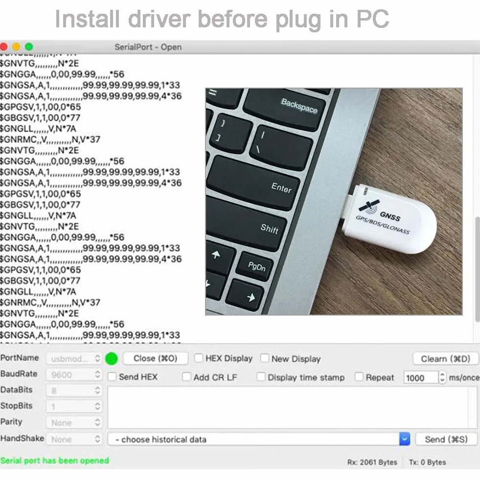 DIYmalls G72 G-Mouse moduł odbiornika GPS USB GNSS GPS Dongle NMEA 0183 ze wskaźnikiem LED PPS do systemu Linux Window PC, nie dla systemu Android, nie dla iOS