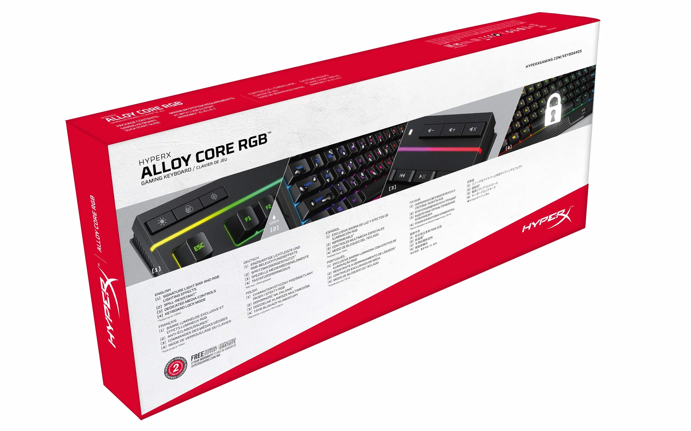 PerIPHERIQUE Gaming Hyperx stop Core RGB Membran.