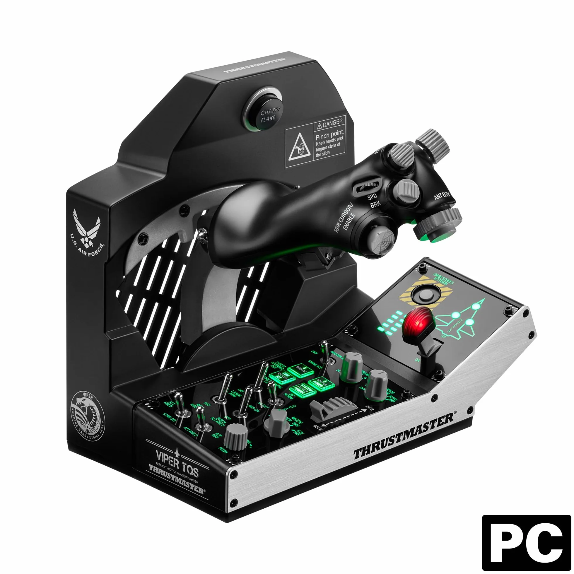 Thrustmaster Viper TQS Mission Pack dla PC, Metalowy Blok Przepustnicy, w Zestawie Przepustnica i Pulpit Sterowniczy, Precyzja Dzięki Efektowi Halla, 64 Przyciski Czynności, 6 Osi