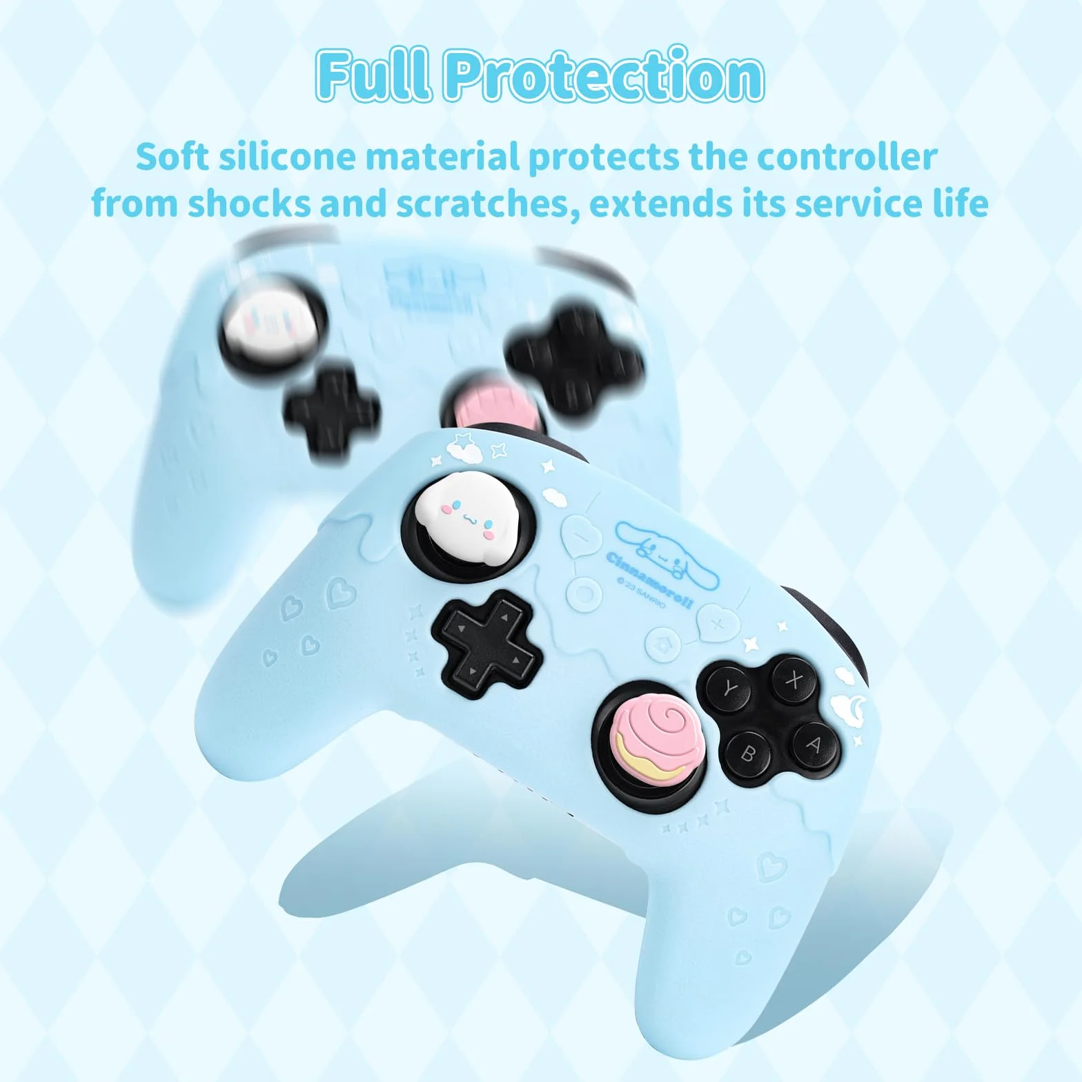 Kuitmor - Etui ochronne do kontrolera Switch Pro, miękkie silikonowe antypoślizgowe ochrona uchwytu z 2 nakładkami na kciuki i 1 naklejką