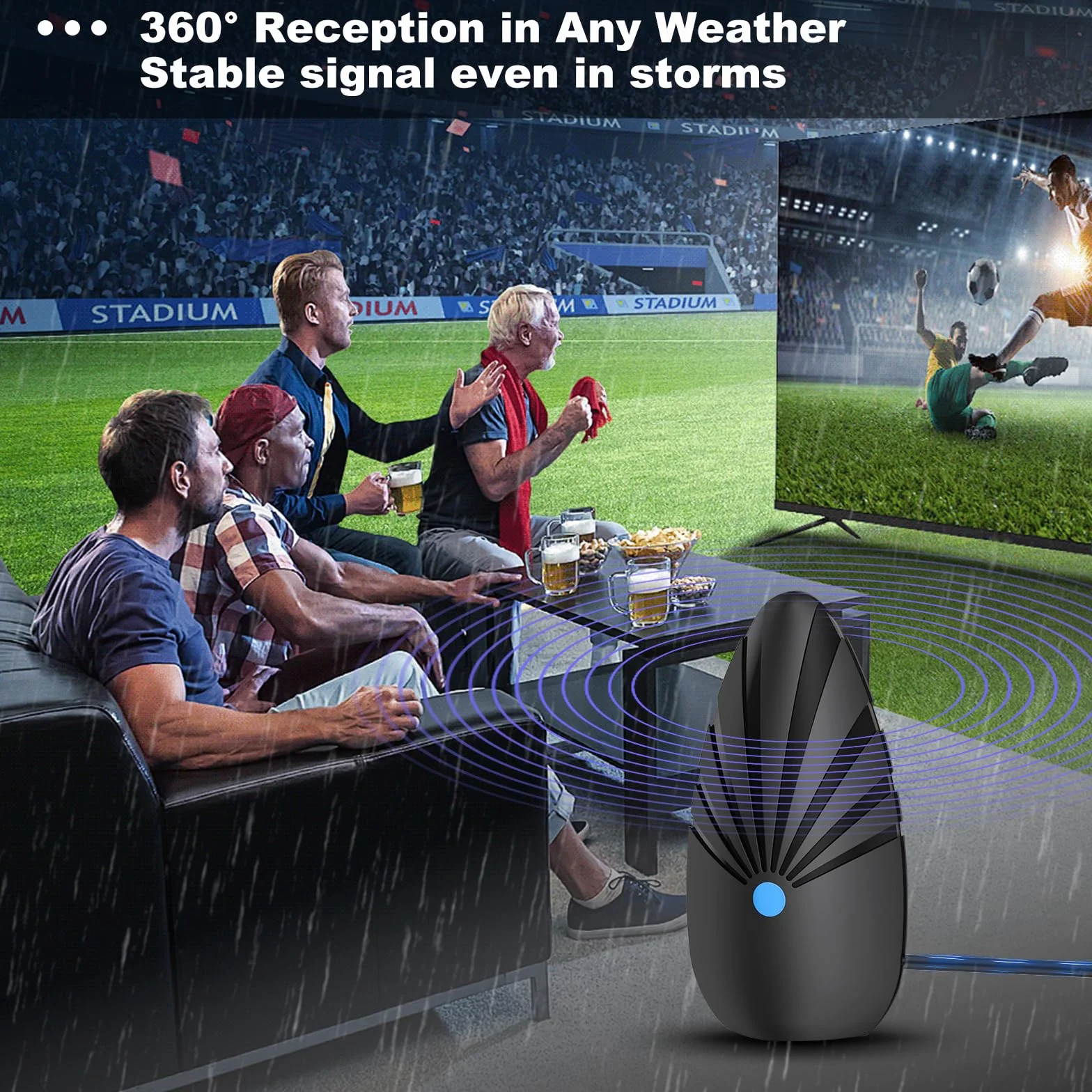Antena DVB-T/DVB T2, antena DVBt2 z wewnętrznym wzmacniaczem (600+Km), antena TV 2025 ze wzmacniaczem sygnału, odpowiednia do 4K 1080p i wszystkich urządzeń TV, kabel koncentryczny o długości 10 m