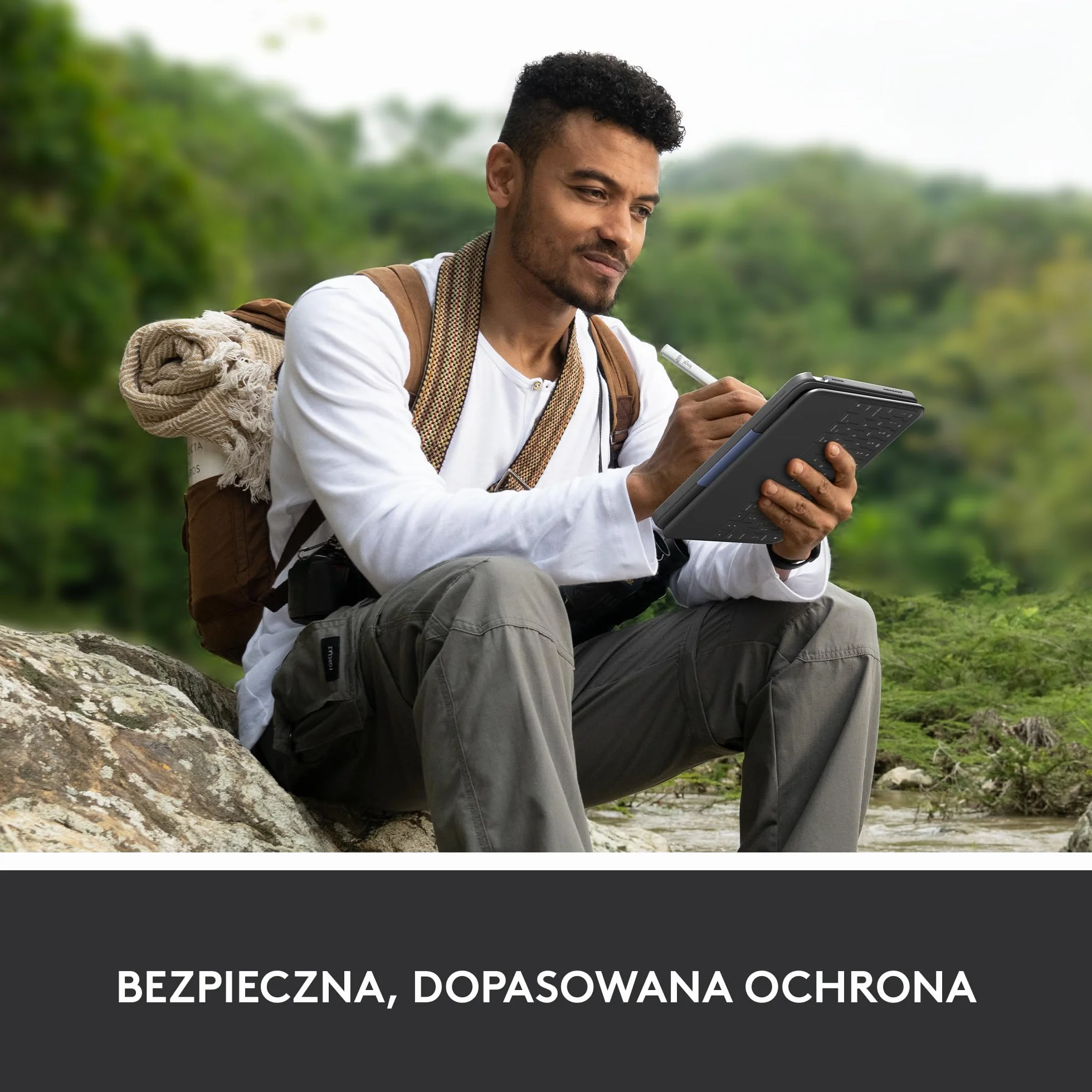 Logitech Rugged Folio, etui z klawiaturą do iPada 10. gen. i A16 ze Smart Connector i wytrzymałą klawiaturą odporną na zalanie, QWERTY układ US international - Szary