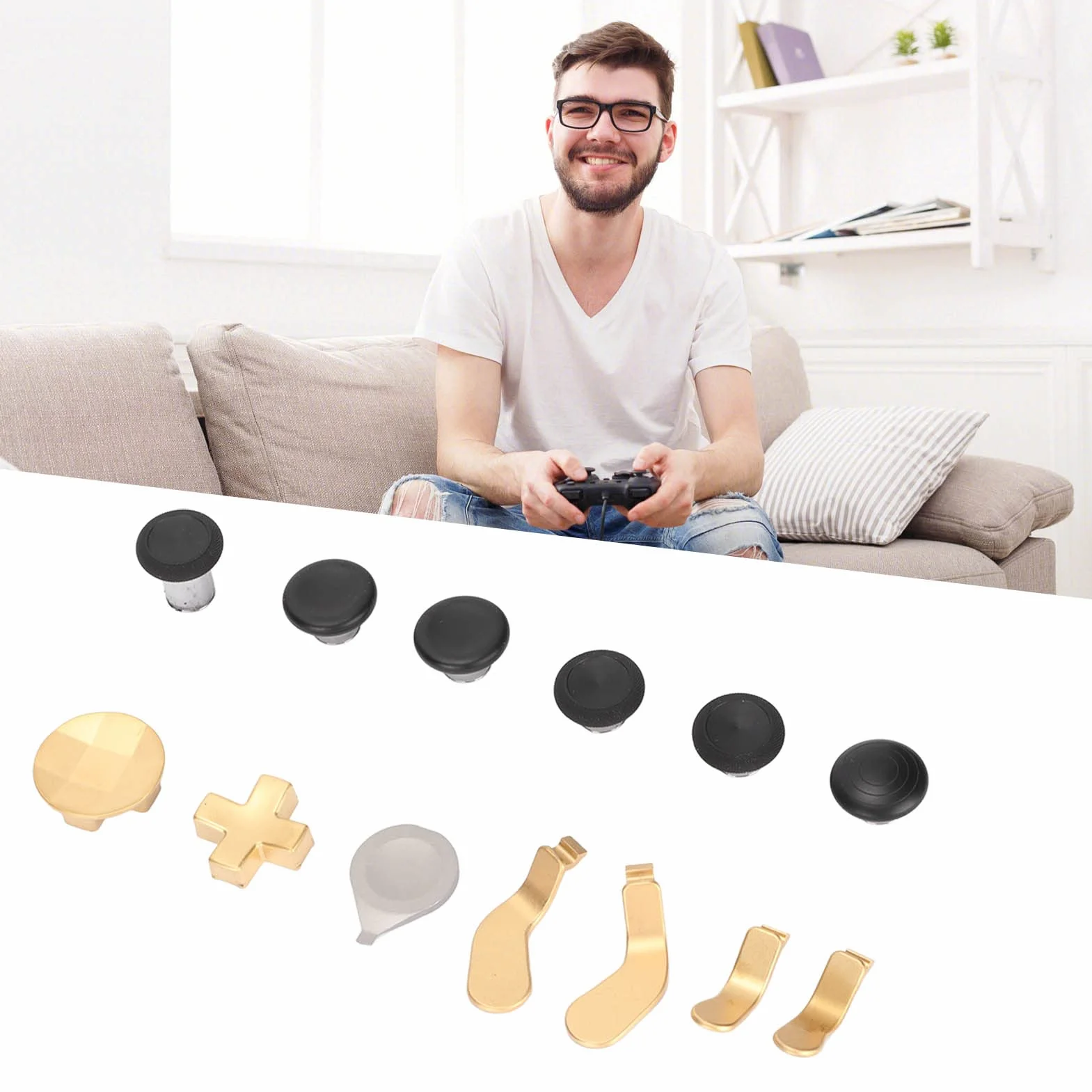 Metalowy Joystick do Series 2, Zapasowe łopatki D Pads Części Kontrolera Gier Akcesoria do One Series 2