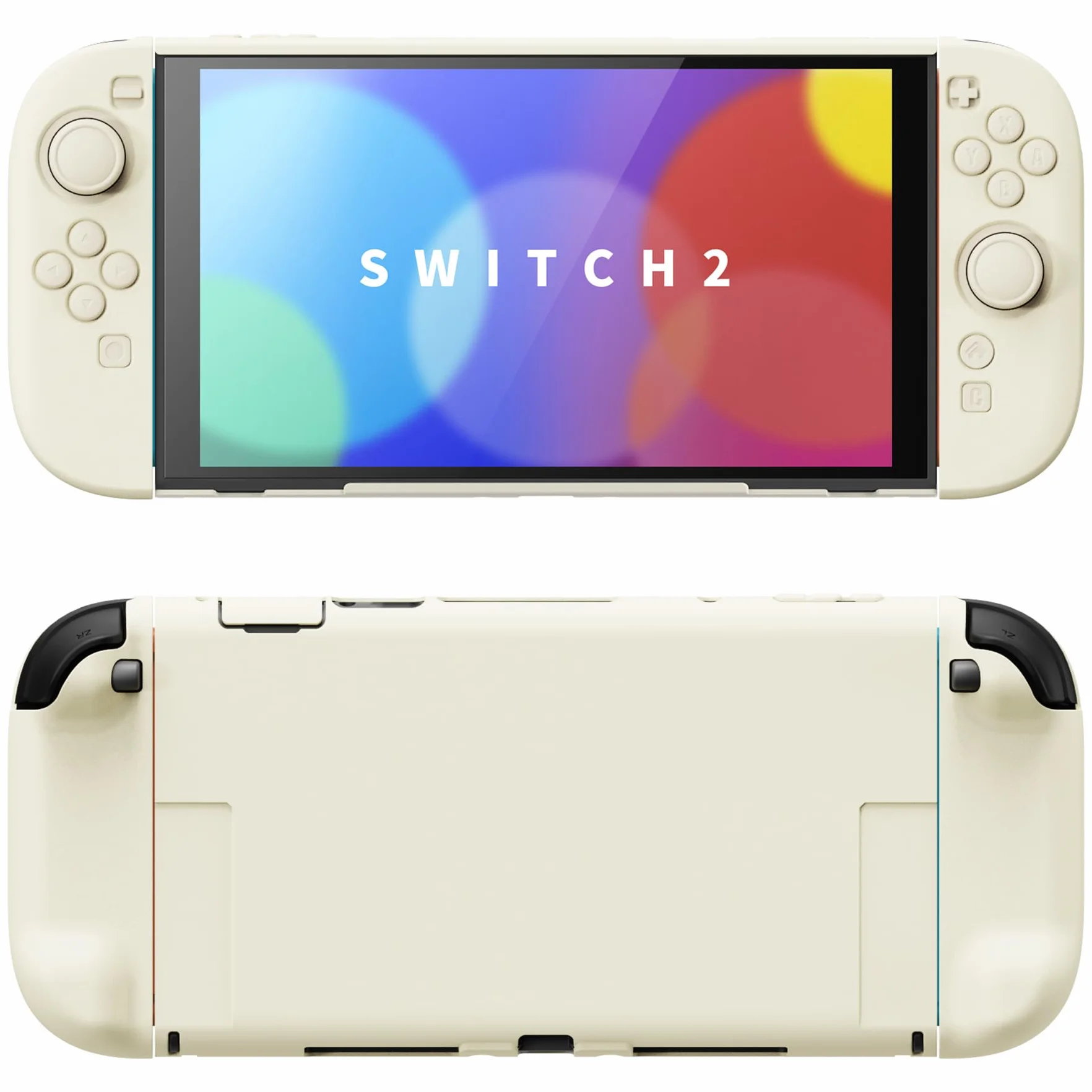 PlayVital Etui na Konsolę do Switch 2 z Podstawką & Nakładkami Na Joystick,Twarda Osłona Ochronna do Switch 2 Kontroler,Kompatybilna z Dokiem–Żółty Antyczny