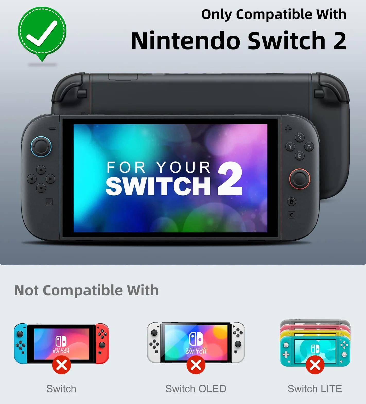 TiMOVO Dockable Case for Nintendo Switch 2 2025, TPU Grip Protective Case Accessories with Quick-Release Design for Switch 2, Anti-Scratch Shockproof Console Hard Cover, Black