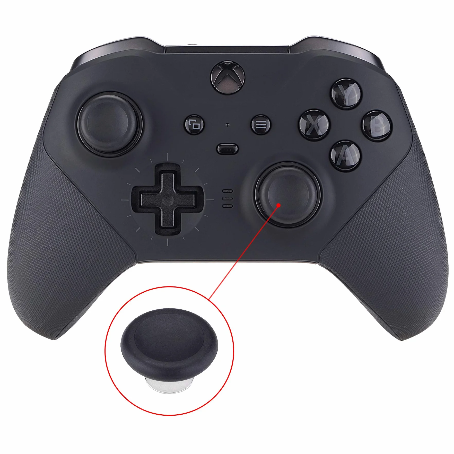 eXtremeRate 6 w 1 Metalowy Wymiana Uchwyt na Kciuki, Zamiana Joysticków Magnetycznych na Kontroler dla Xbox One Elite Series 2 i dla Xbox Elite 2 Core (Model 1797) - Czarny