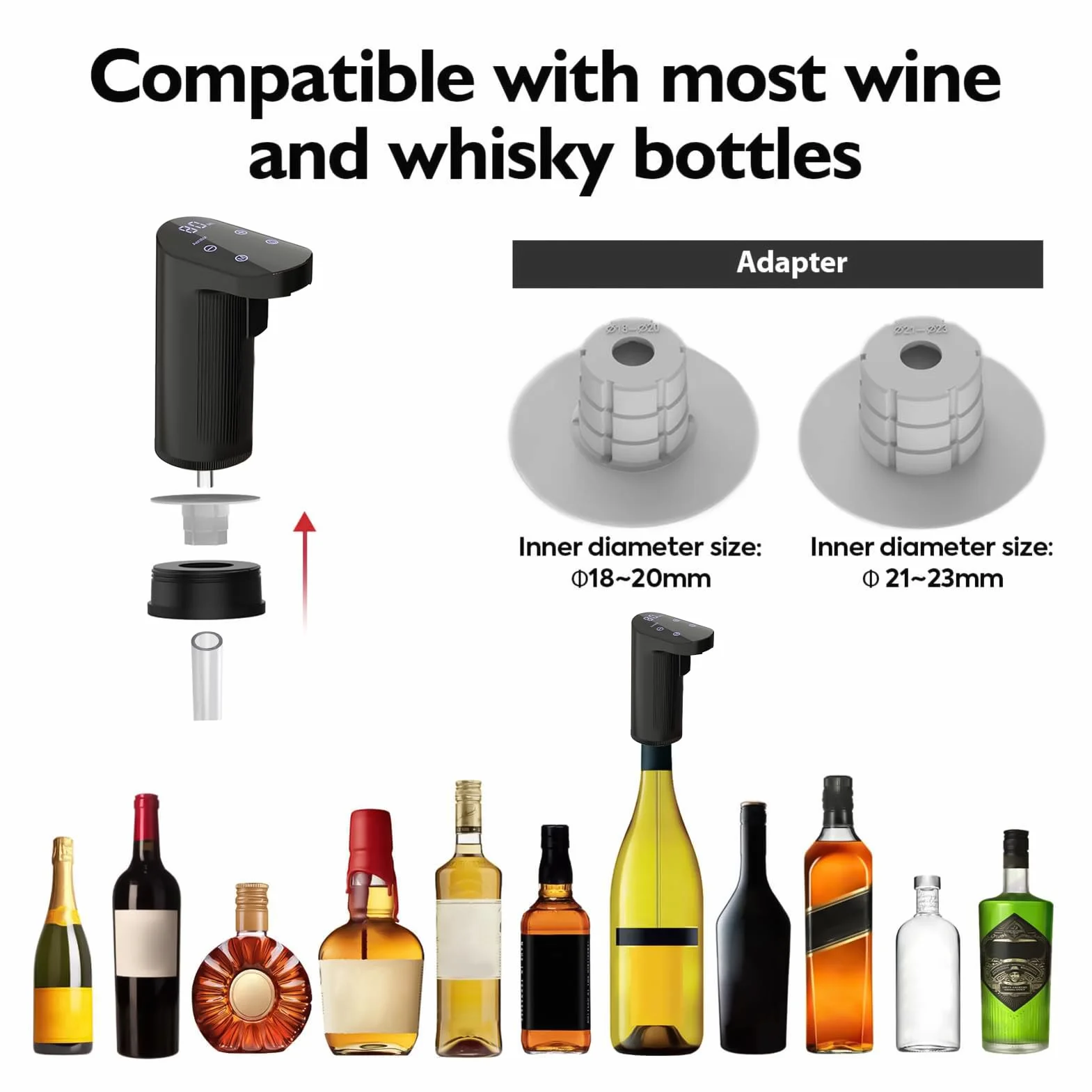 Elektryczna karafka do wina napowietrzacz dozownik nalewak whisky regulowana ilość pompa do alkoholu USB