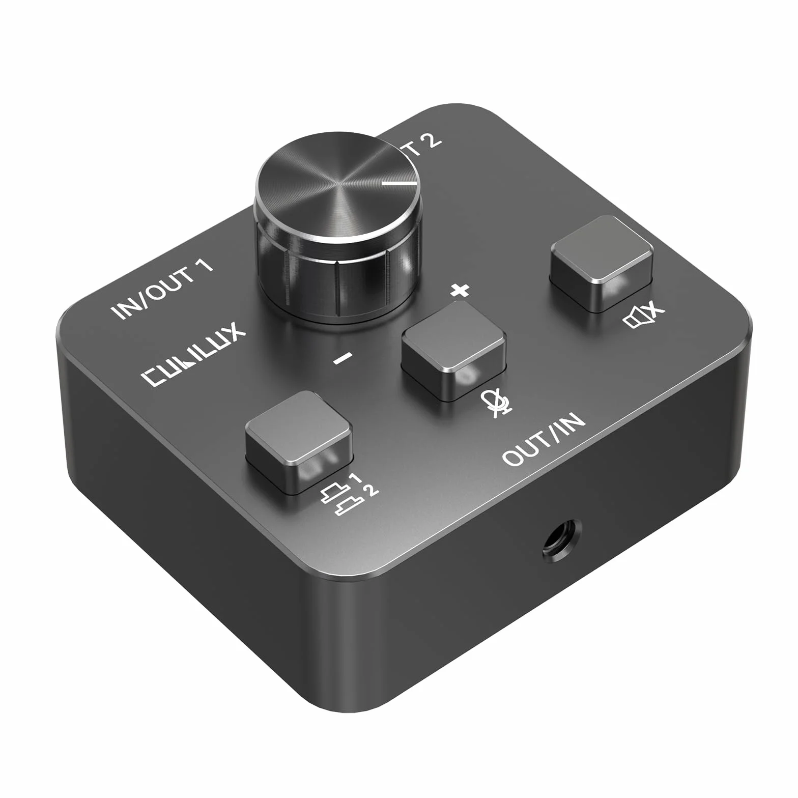 Cubilux AS-J3 3,5 mm Przełącznik wyciszania Audio/MIC, dwukierunkowy 2-w-1-Out lub 1-In-2-Out 1/8 Stereo AUX i Mono Mikrofon Selektor Sygnału Kompatybilny PC Laptop Komputer Głośnik Słuchawki Zestaw