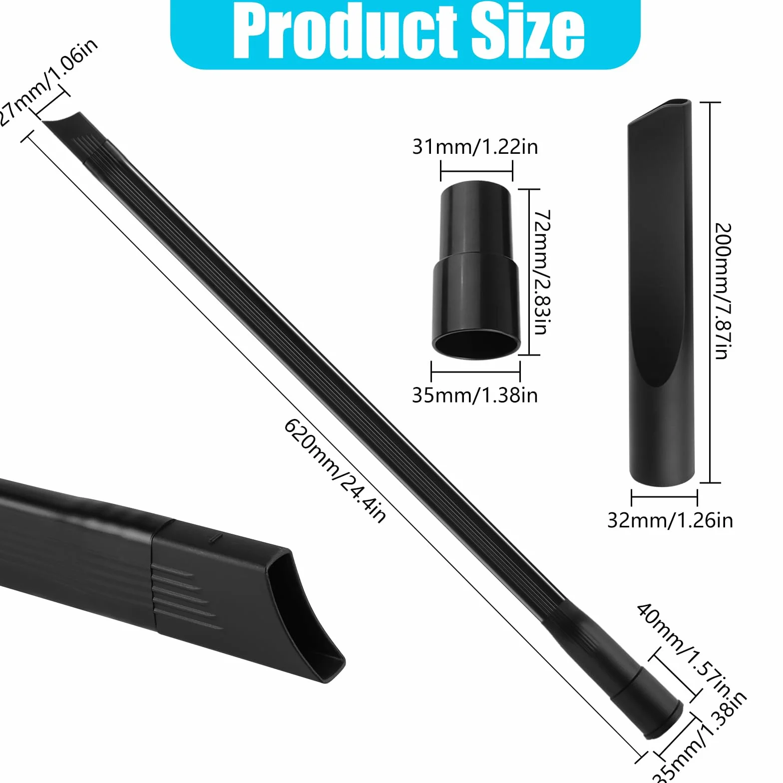 Ssawka szczelinowa do odkurzacza 62 cm 35/32 mm uniwersalna