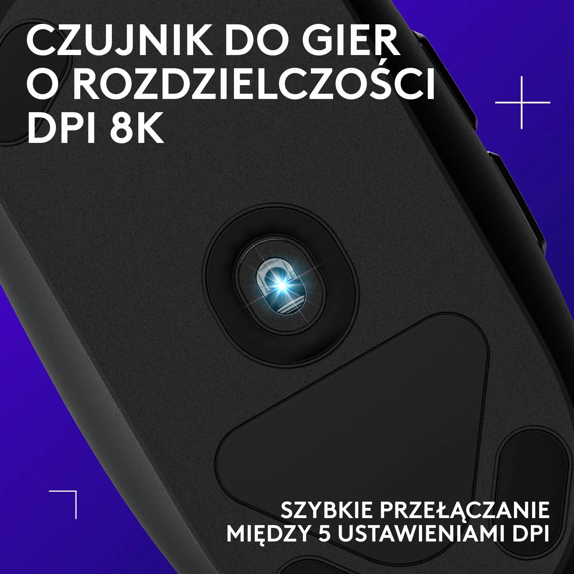 Logitech G G203 LIGHTSYNC Mysz do gier z konfigurowalnym podświetleniem RGB, 6 programowalnymi przyciskami, czujnikiem klasy gamingowej, śledzeniem 8K DPI, lekka - Czarny