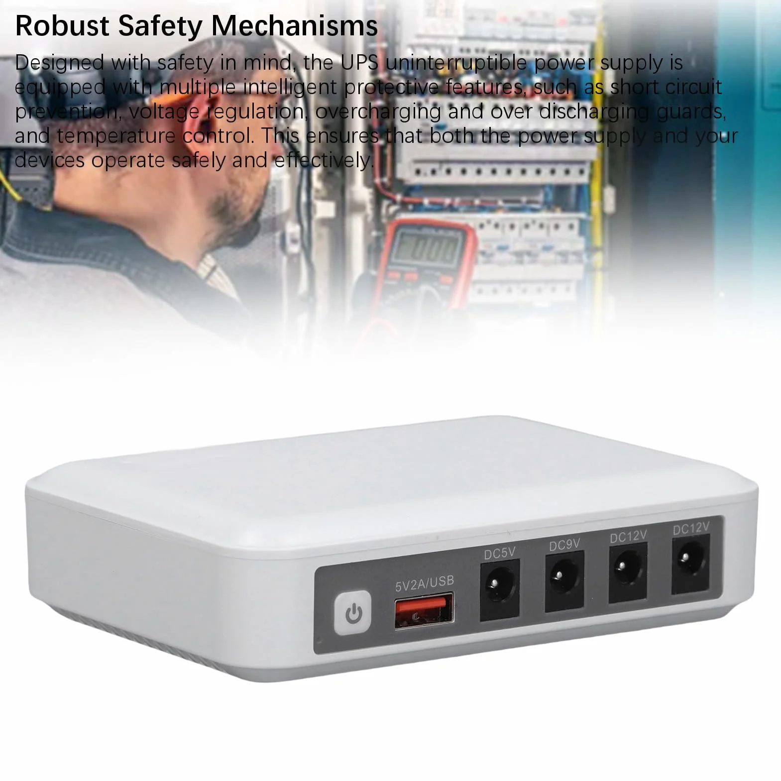 Mini UPS 6000 MAh Duża Stabilna Moc Router Zasilająca Zasilacz Nieprzeprzepuszczalny 5 V 9V 12V Wyjściowe dla Wi -Fi, Modemu, Routera (Marhynchuse69zvb8irc-12)