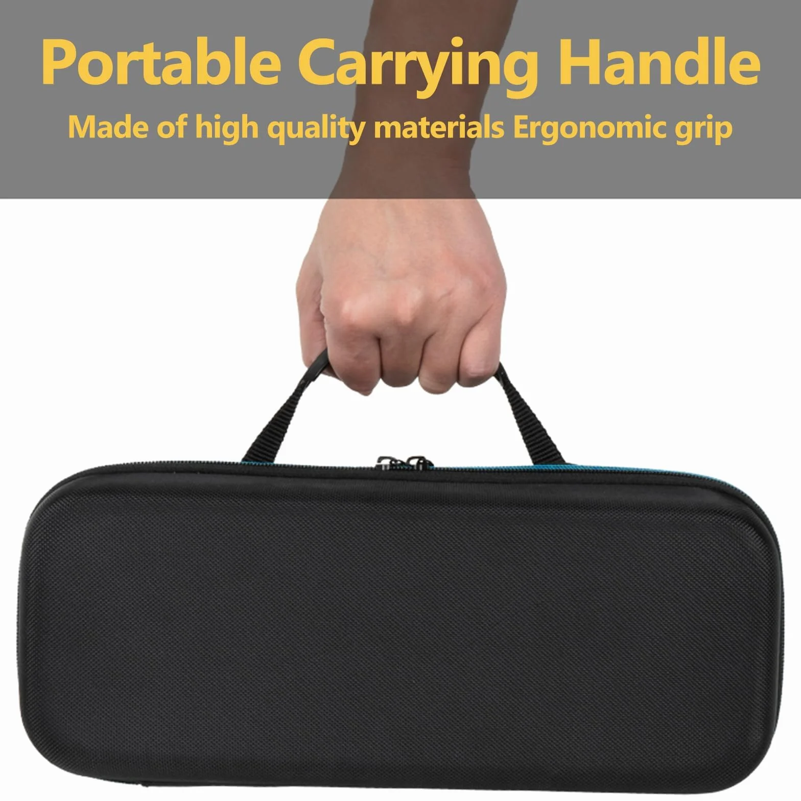 Twardy futerał do mini projektora XGIMI MoGo 3 Pro 1080P, etui podróżne do MoGo 3 Pro i regulowany stojak, organizer na pilota zdalnego sterowania, ładowarkę i inne akcesoria, czarny, 37 x 15.5 x 12