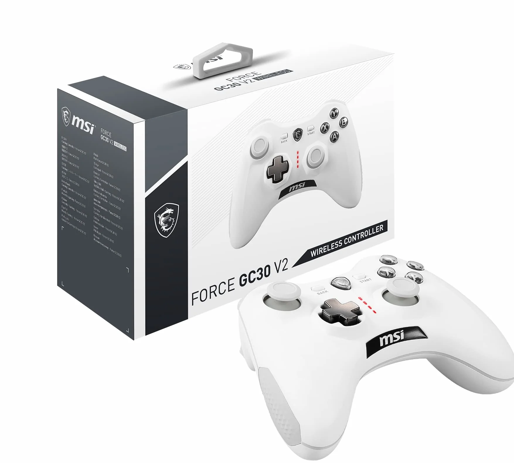 Msi Force Gc30 V2 S10-43G0040-EC4 Kontroler Gamingowy, Biały, 600 mAh