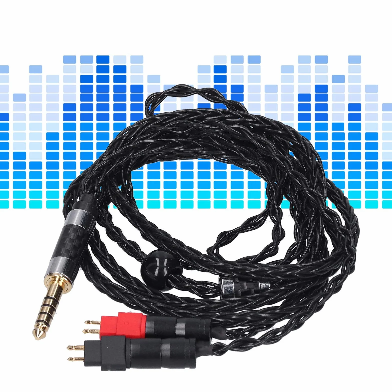 Hd600 nauszniki zrównoważony kabel 4,4 mm metalowa podwójna igła 8 rdzeń Occ Srebrny platerowany dla Hd600 Hd580