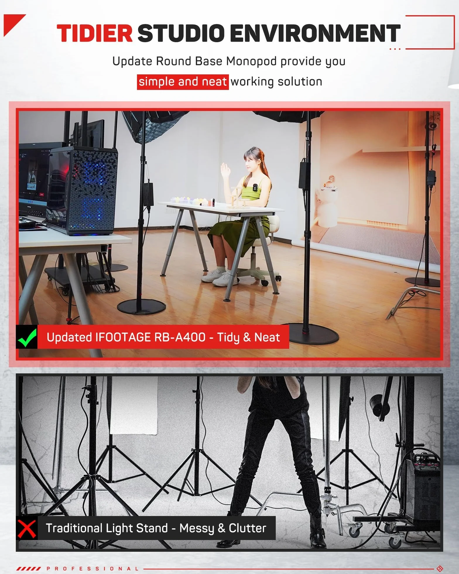 iFootage Monopod 201,6 cm/79,4 cala, 2 szt
