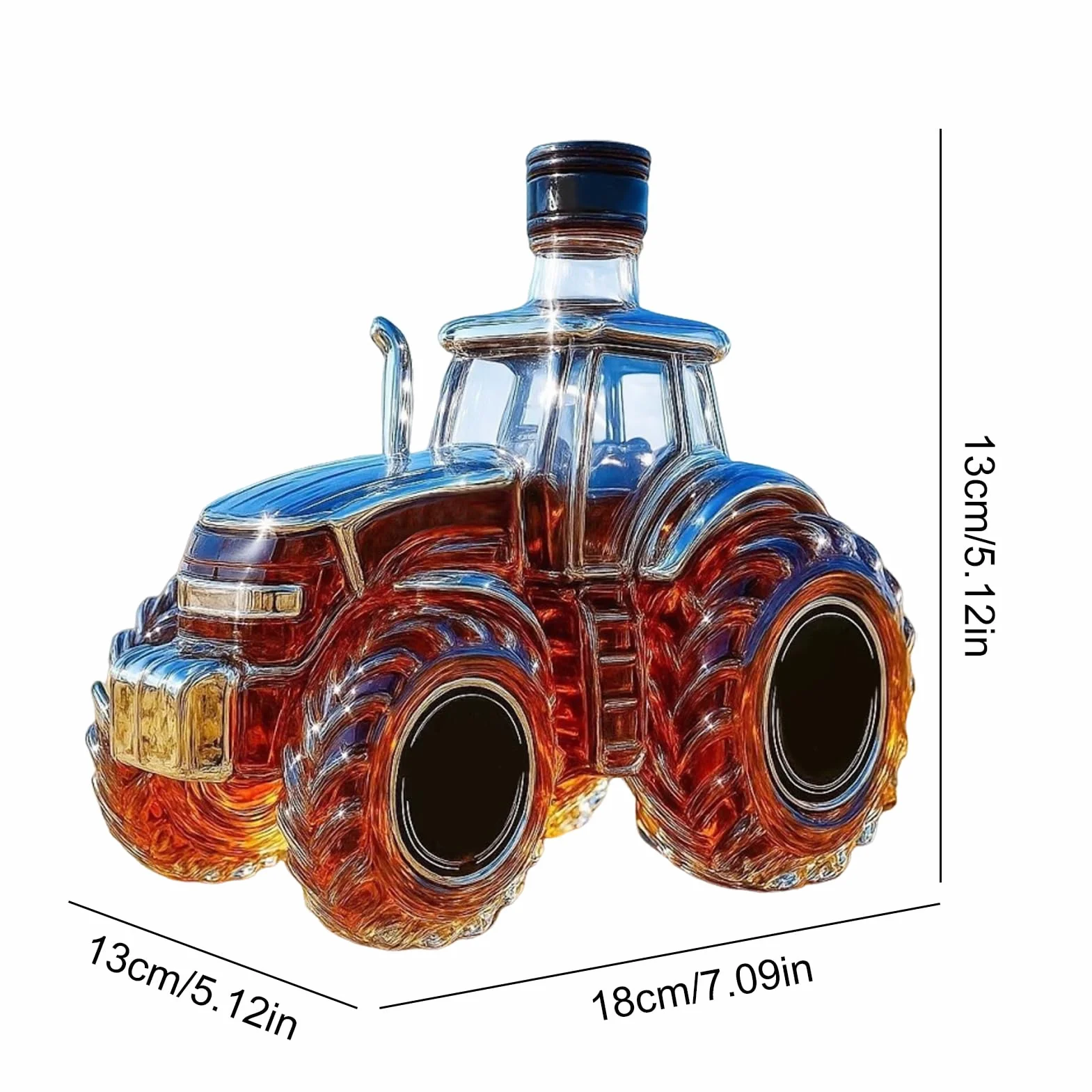 Butelki na alkohol | 300 ml dozownik alkoholu w kształcie traktora - dozownik do butelek wódki whisky, do napojów brandy burbon, rodzinne spotkanie, przyjęcie, Boże Narodzenie, wesela