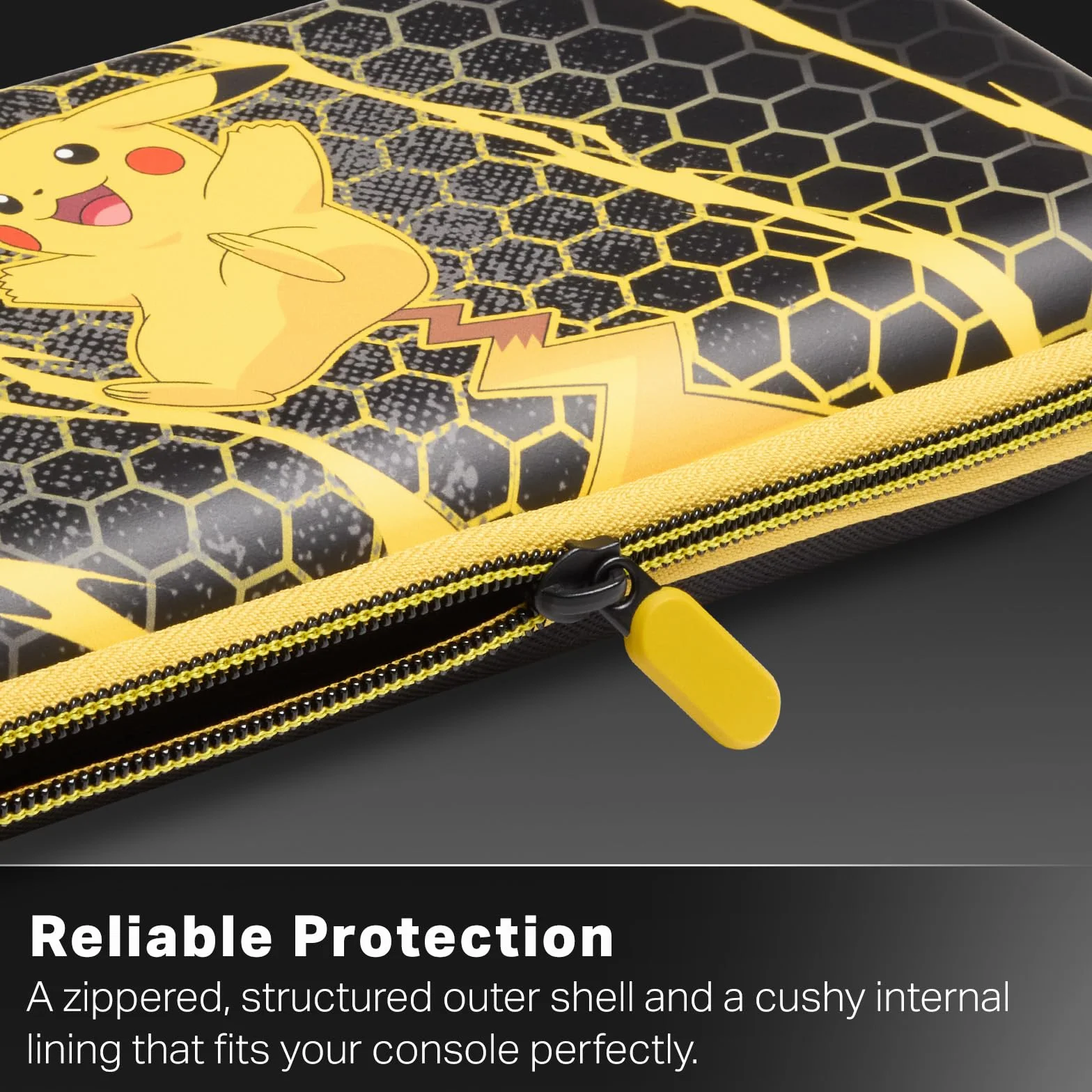 Etui PowerA Slim do Nintendo Switch 2 - Pokémon Pikachu Burza, oficjalna licencja, etui ochronne dla konsoli Switch, miejsce na 10 kart z grami, wyściełana osłona ekranu, wbudowana podstawka do gry