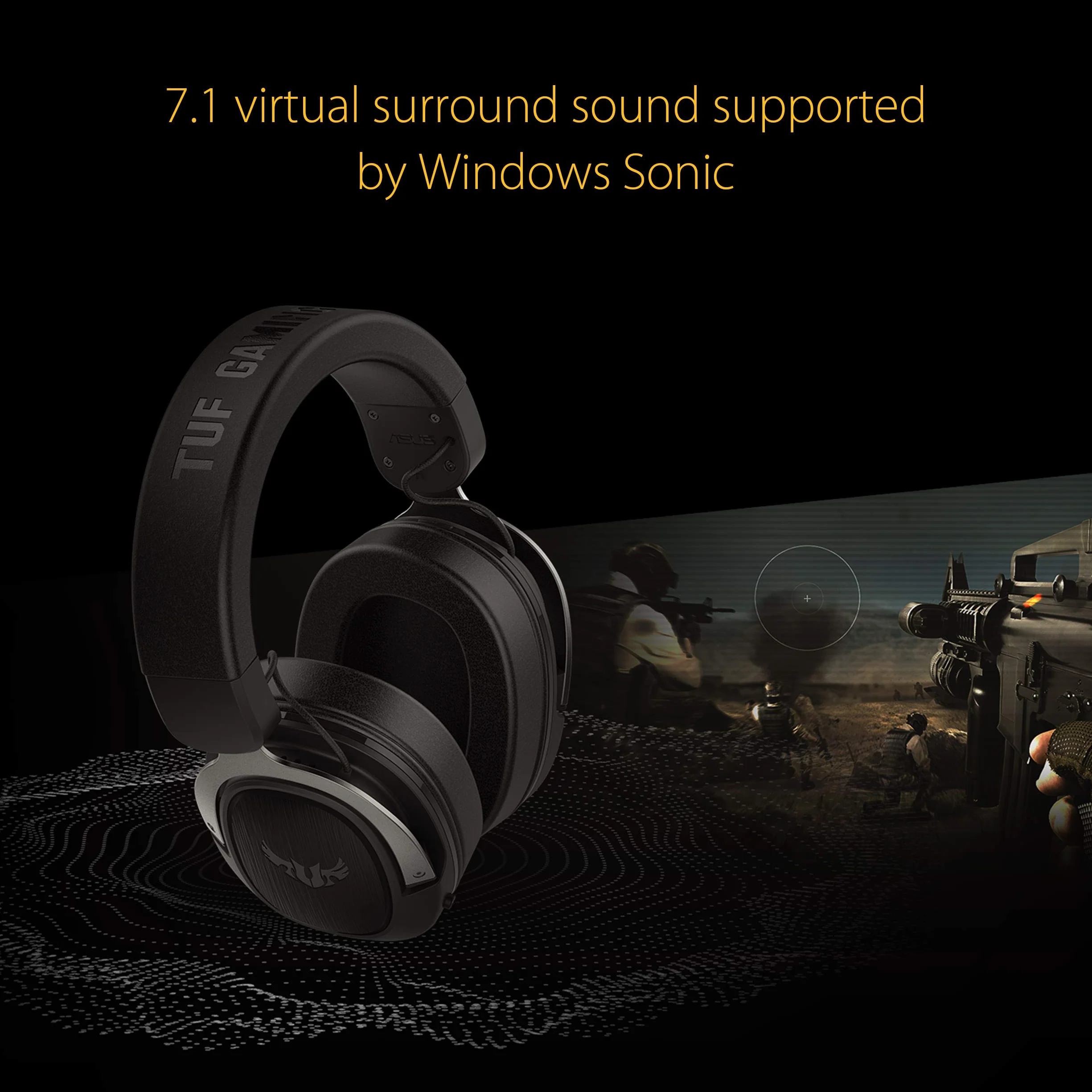 ASUS TUF Gaming H3 Gun Metal Gaming Headset with virtual 7.1 Surround, Tough stainless-steel headband and fast cooling ear cushions for PC, PS4, Xbox One and Nintendo Switch