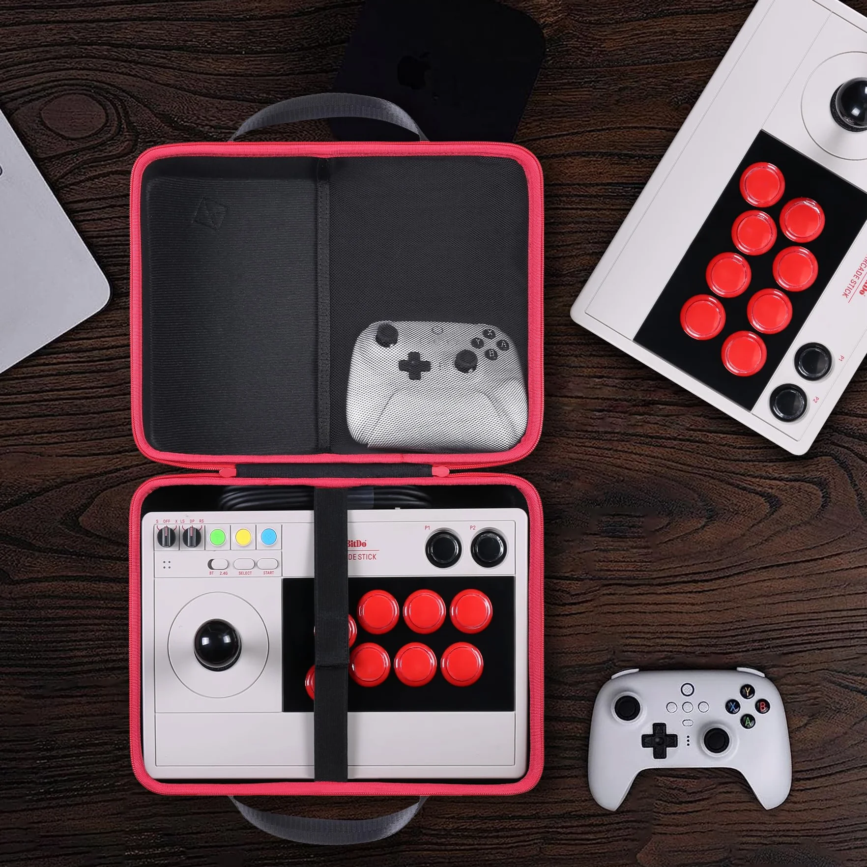 co2CREA Twardy przenośny pokrowiec podróżny do 8Bitdo Arcade Stick Nintendo Switch Windows 10 Xbox Series PC, czarny