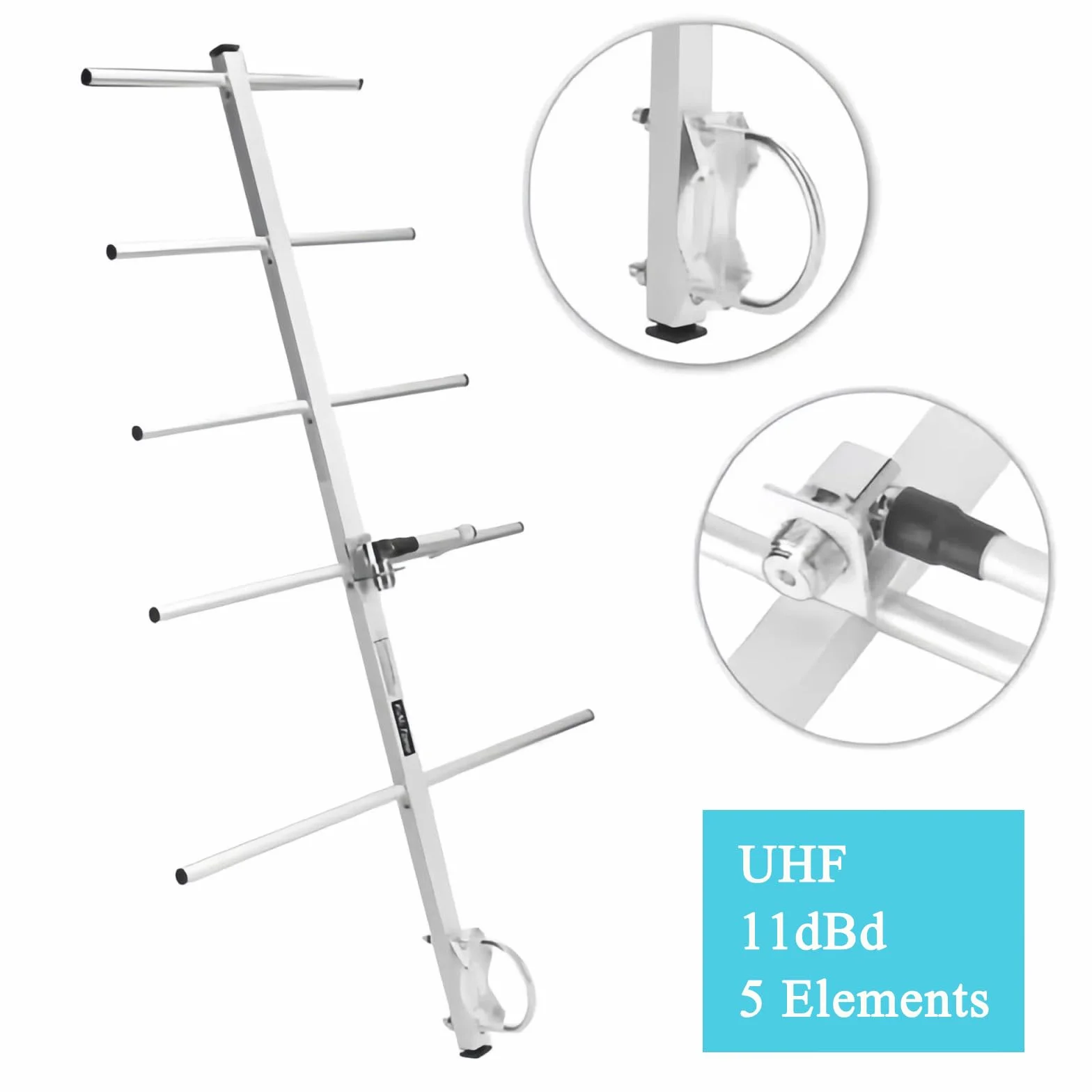 Antena Yagi o wysokim wzmocnieniu UHF 70 cm 11dBi 100 W 430-450 MHz GMRS kierunkowa antena Yagi 5 elementów do Baofeng Walkie-Talkies Amatorski system radiowy Repeater Urządzenie 433 MHz