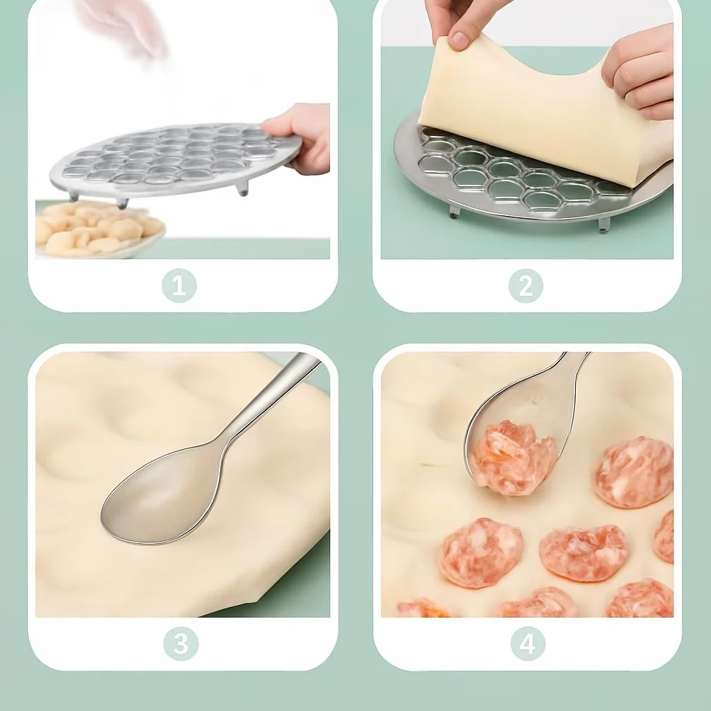 Forma do pierogów, 37 otworów Forma do pierogów ravioli maker ze stopu aluminium formy do pieczenia ciasta akcesoria kuchenne